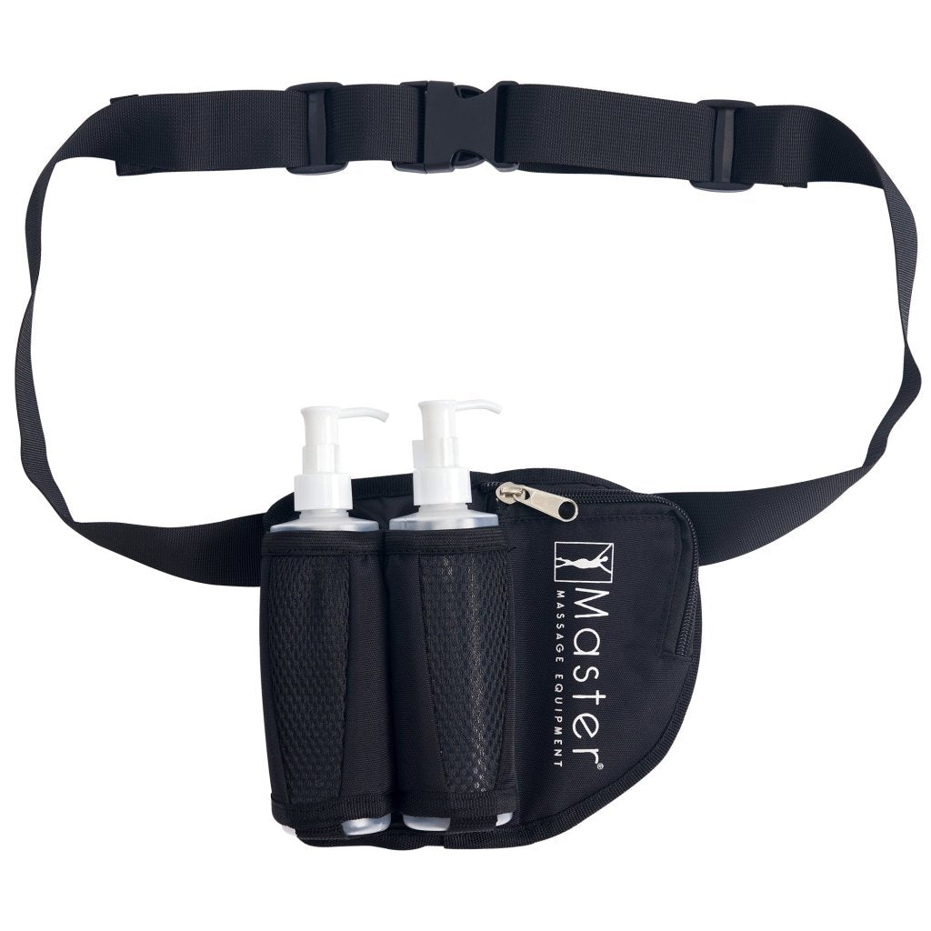 Professional Adjustable Massage Oil Holster Bag with Dual 8oz Refillable Pump Bottles - Perfect for Spa, Massage Therapy & Home Relaxation Use