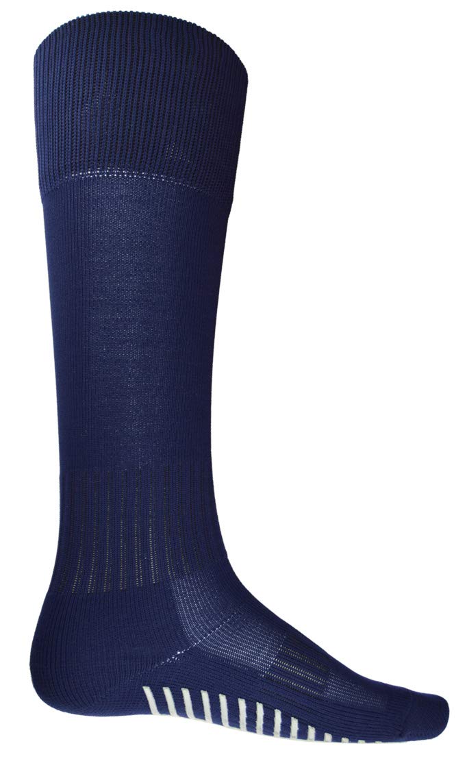 Vizari V Grip Long Sport Socks for Men - Breathable Polyester Athletic Socks with Anti-Slip Rubber Grip | No Show Logo Crew Socks for Running, Basketball & Workout | Perfect for Gym, Sports & Daily Wear