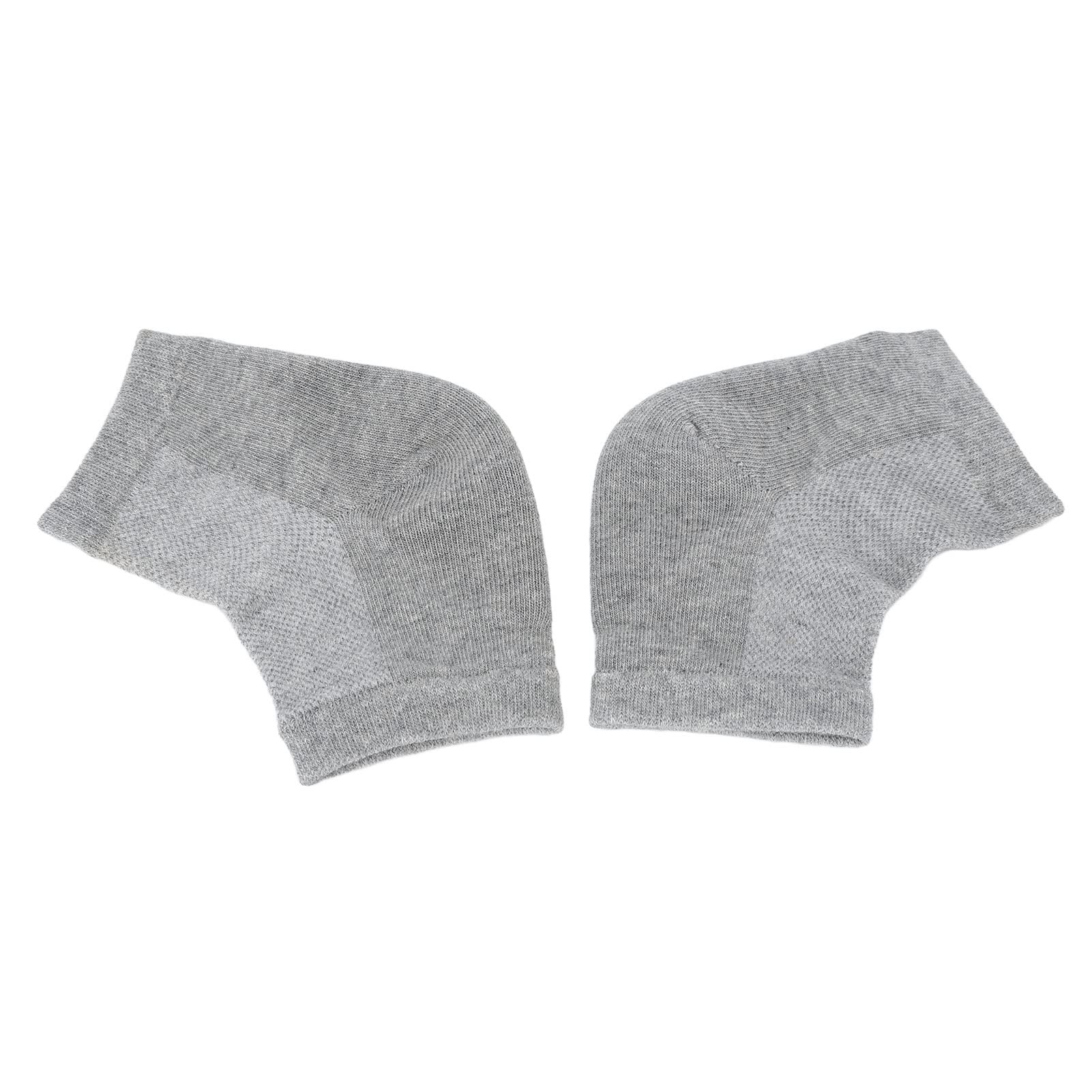 Vitamin E Moisturizing Heel Socks for Dry Cracked Feet - Hydrating Foot Treatment with Soft Fabric (Gray) - Perfect for Overnight Foot Care & Spa Relaxation