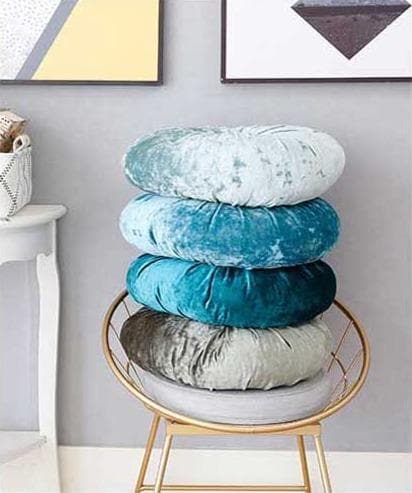 Luxury Crushed Velvet Round Pillow - Soft Decorative Throw Cushion for Sofa, Bed & Home Decor - Final Sale - Perfect for Living Room, Bedroom & Nursery Accents