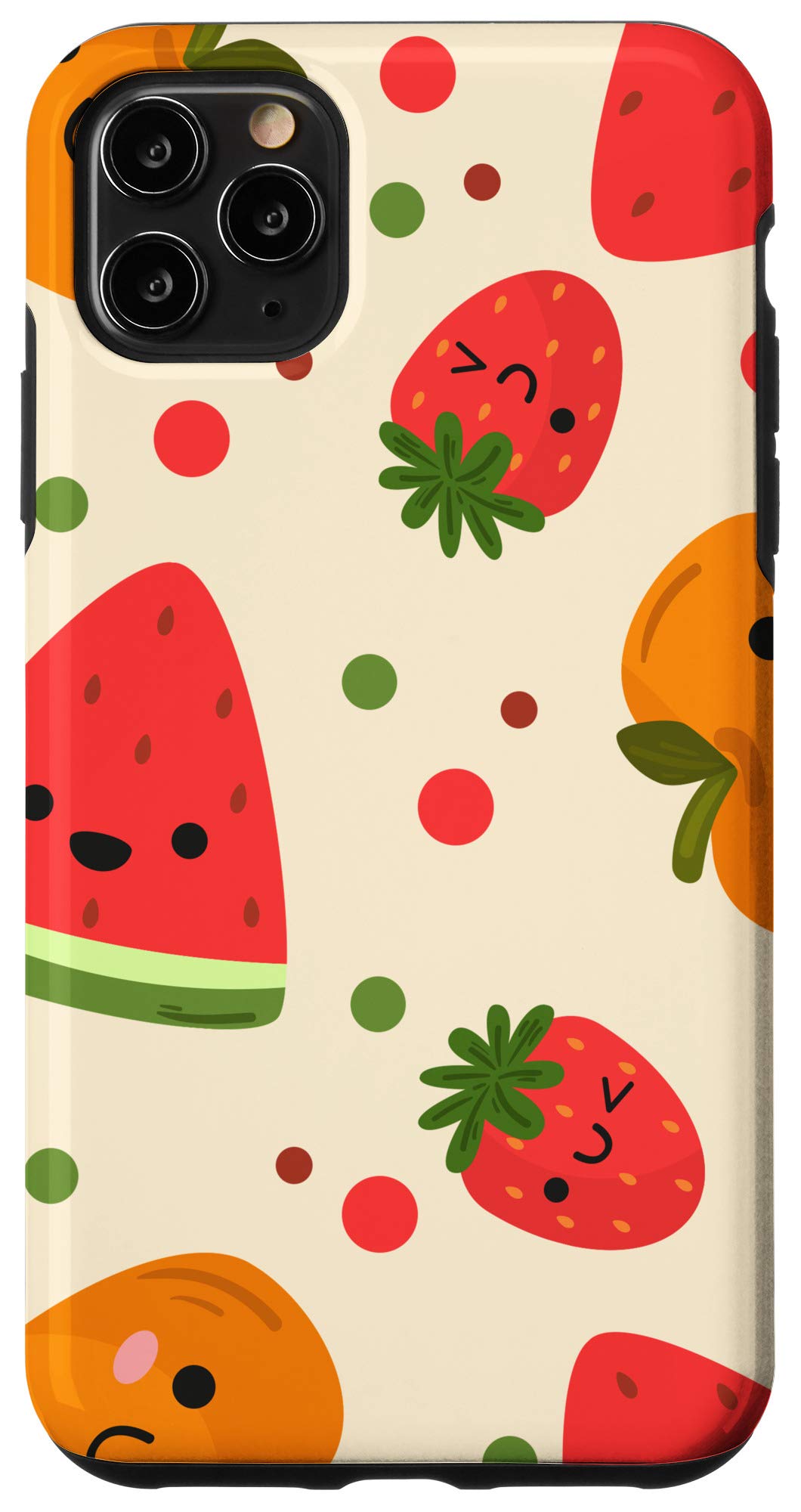 iPhone 11 Pro Max Case - Summer Sweet Watermelon Peach Strawberry Fruit Design - Durable Protective Phone Cover for Women & Men - Perfect for Beach, Vacation & Everyday Use