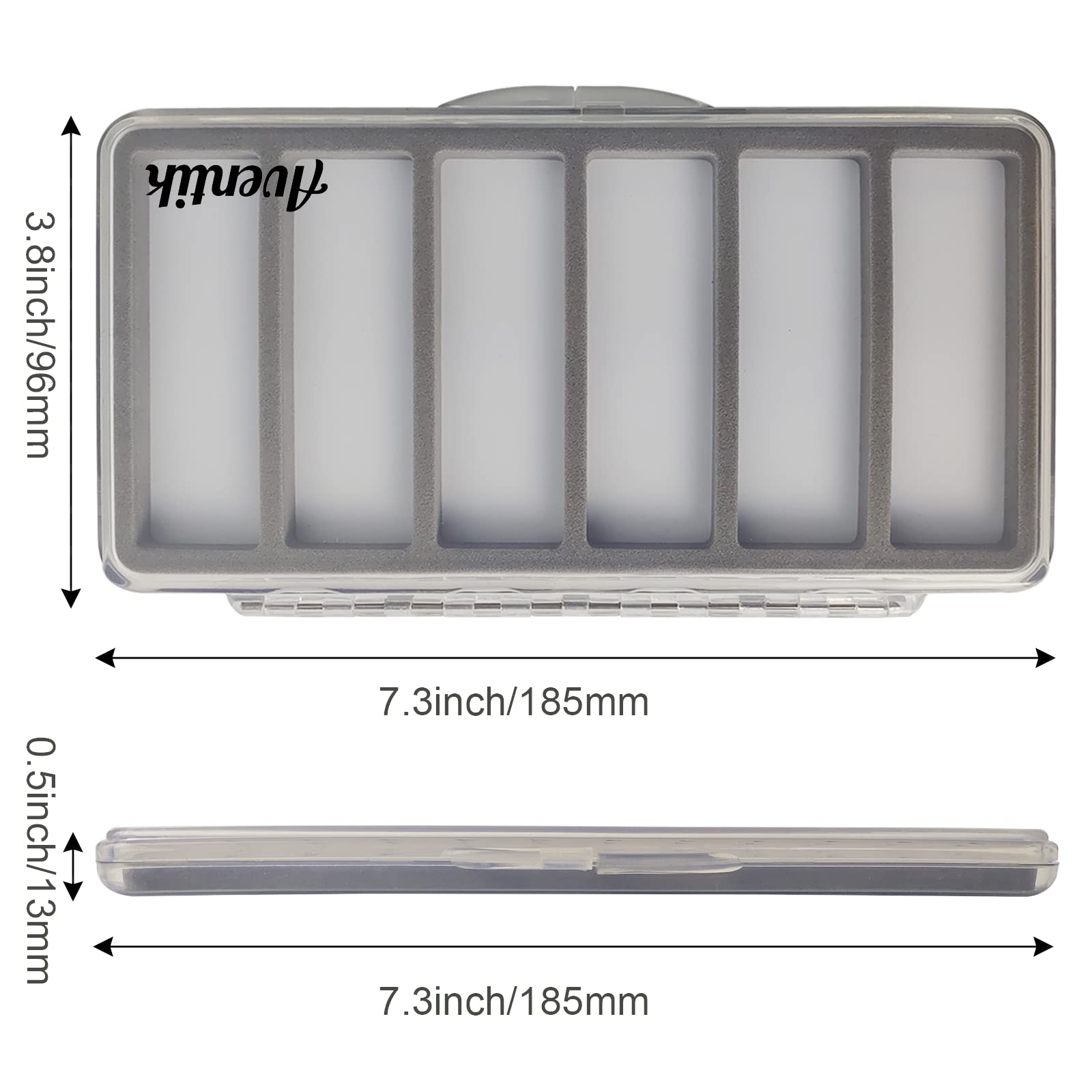 Aventik Slim Magnetic Fly Fishing Tackle Box - 7.3x3.8x0.5in for Fly Fishing Gear Storage