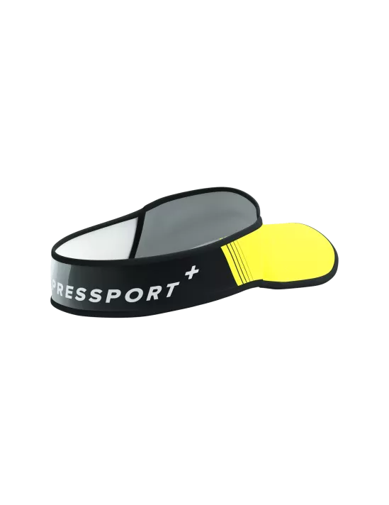 Compressport Unisex Ultralight Running Visor - Yellow & Black | Breathable Sun Protection for Outdoor Sports & Hiking
