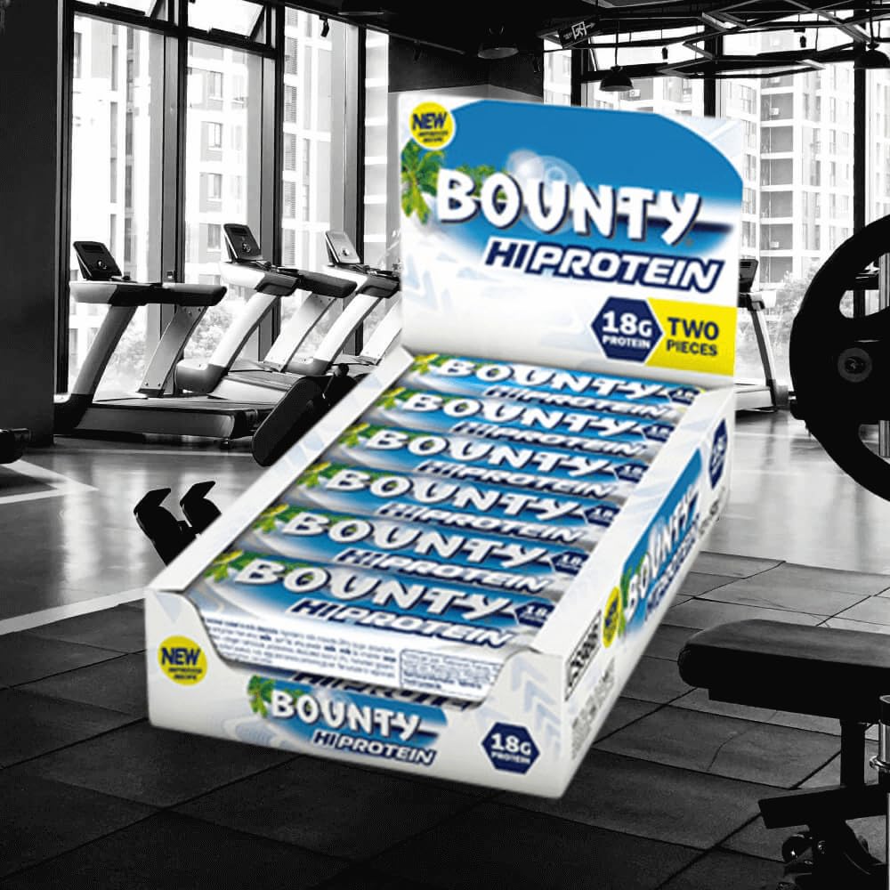Bounty Hi Protein Bar - 12 Pack (52g Each) | High Protein Energy Snack with Milk Chocolate & Coconut | 18g Protein per Bar | Perfect for Gym, Hiking & On-the-Go Nutrition