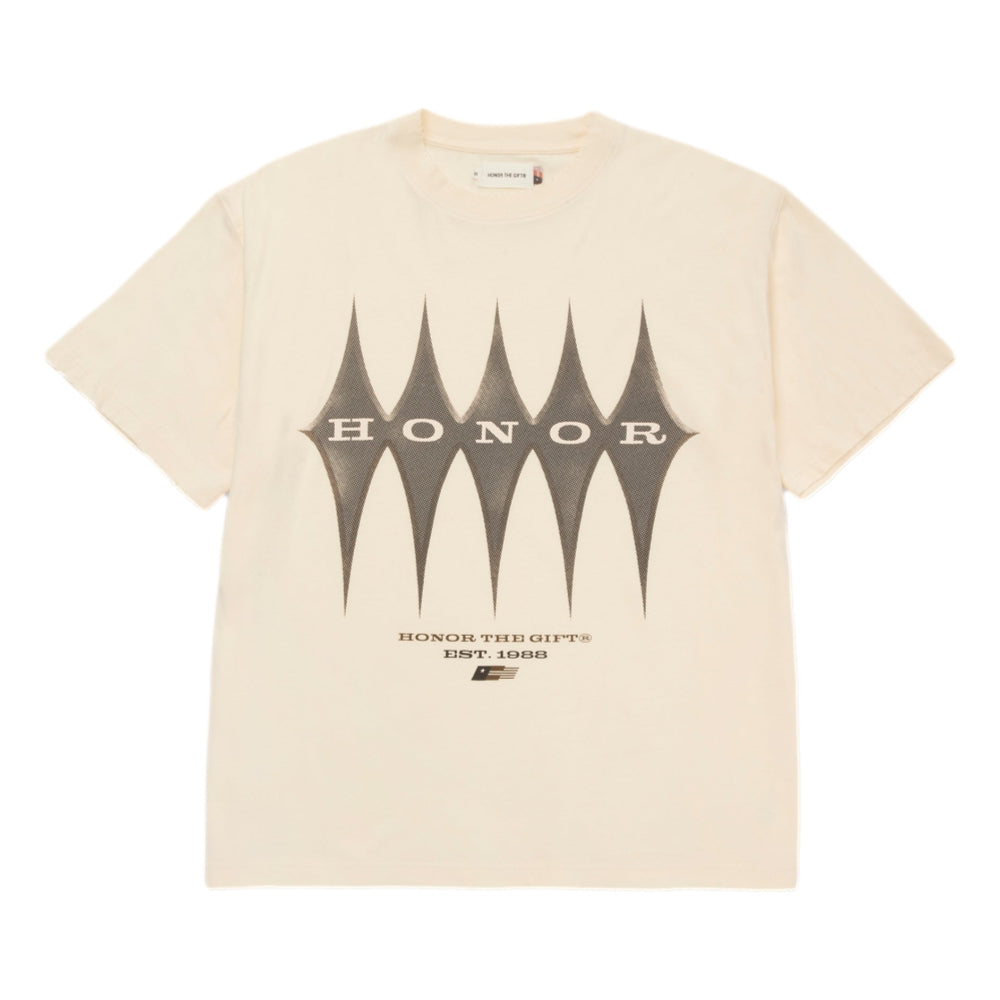 HONOR THE GIFT Premium Diamond SS Tee in Bone White - Stylish Casual T-Shirt for Men & Women - Perfect for Everyday Wear, Gifting & Street Fashion