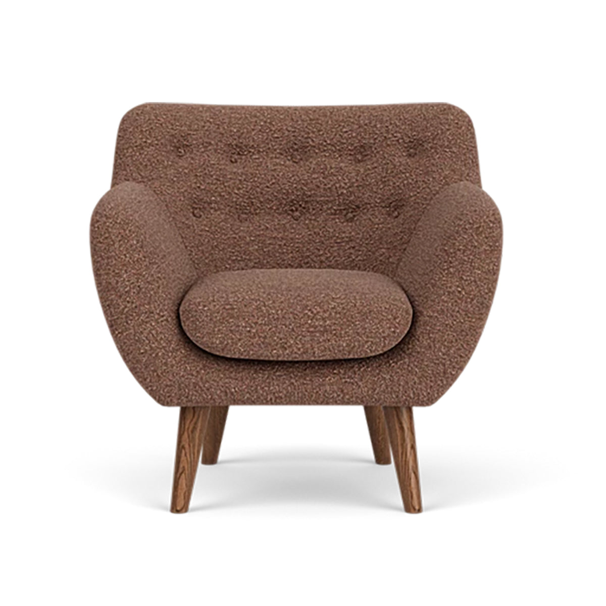 Anne Boucle Armchair - Modern Velvet Upholstered Accent Chair for Living Room, Bedroom, or Office - Stylish & Comfortable Seating with Solid Wood Legs