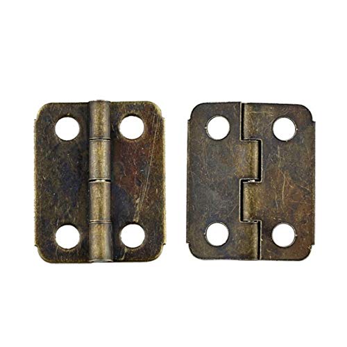 50pcs 16x13mm Antique Bronze/Gold Cabinet Hinges - Mini Hinges for Jewelry Box, Cupboard, Cabinet, DIY Furniture Projects - Perfect for Home Decor & Crafting