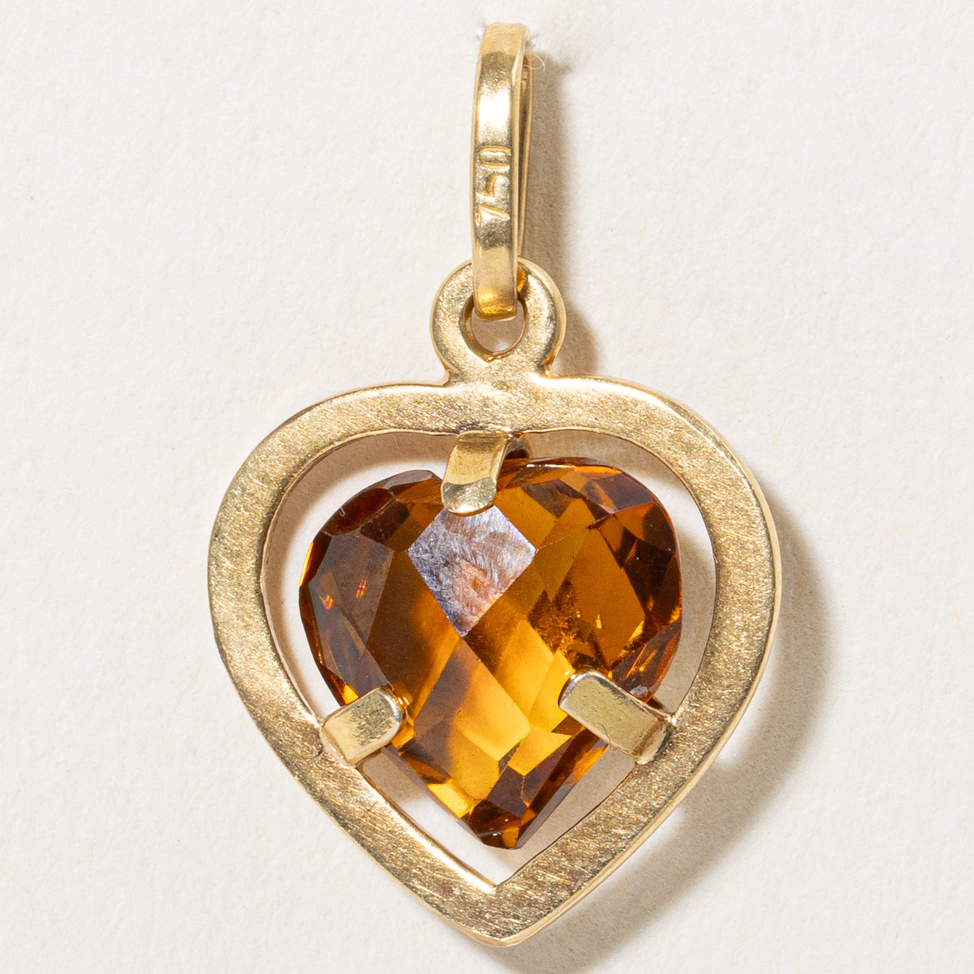 5.00ct Fancy Heart Cut Citrine Pendant Necklace - Natural Gemstone Jewelry for Women - Perfect for Valentine's Day, Anniversary & Birthday Gifts