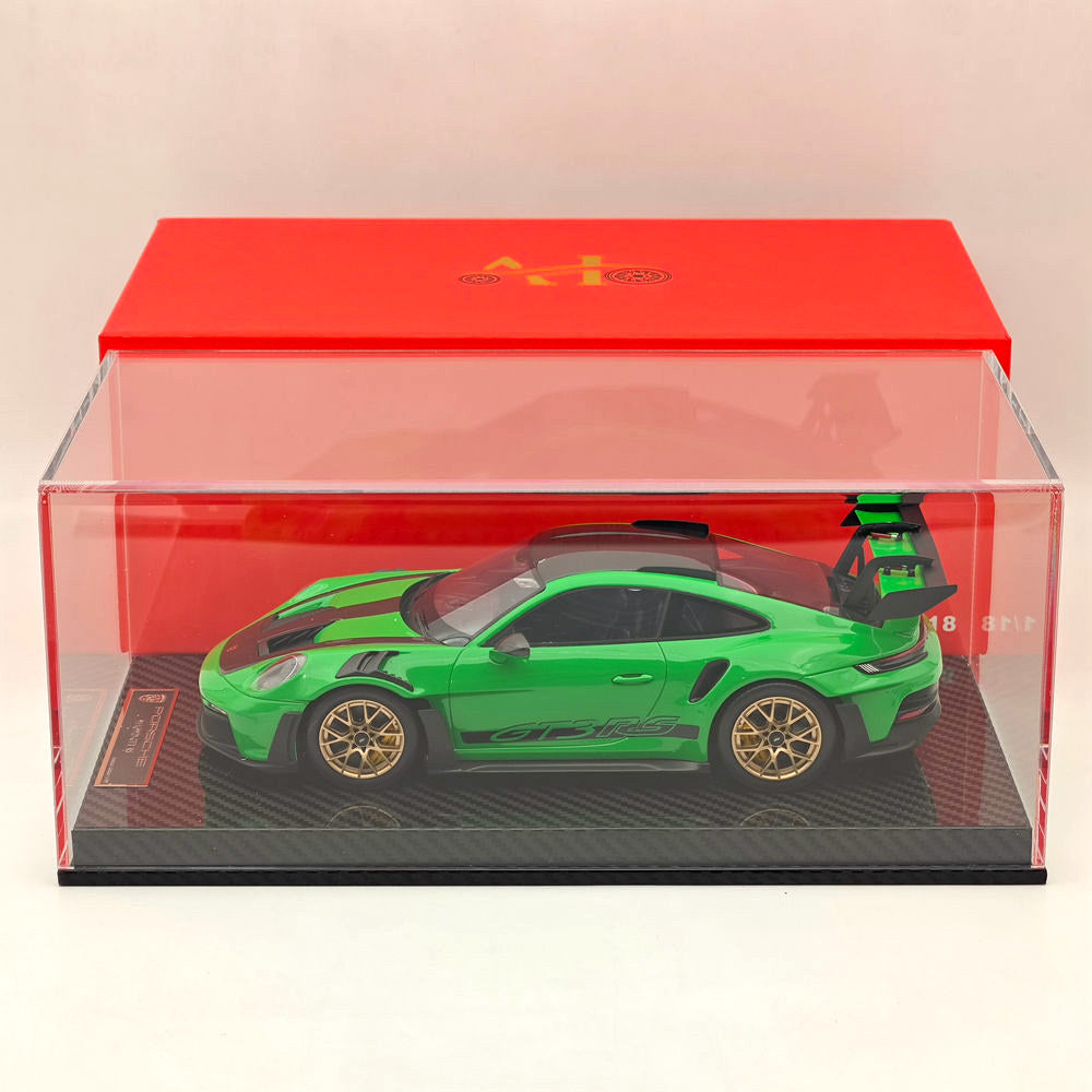 1/18 Scale Porsche 992 GT3 RS Green Resin Die-Cast Model Car - High Quality Collectible Sports Car for Display, Gift, and Racing Enthusiasts