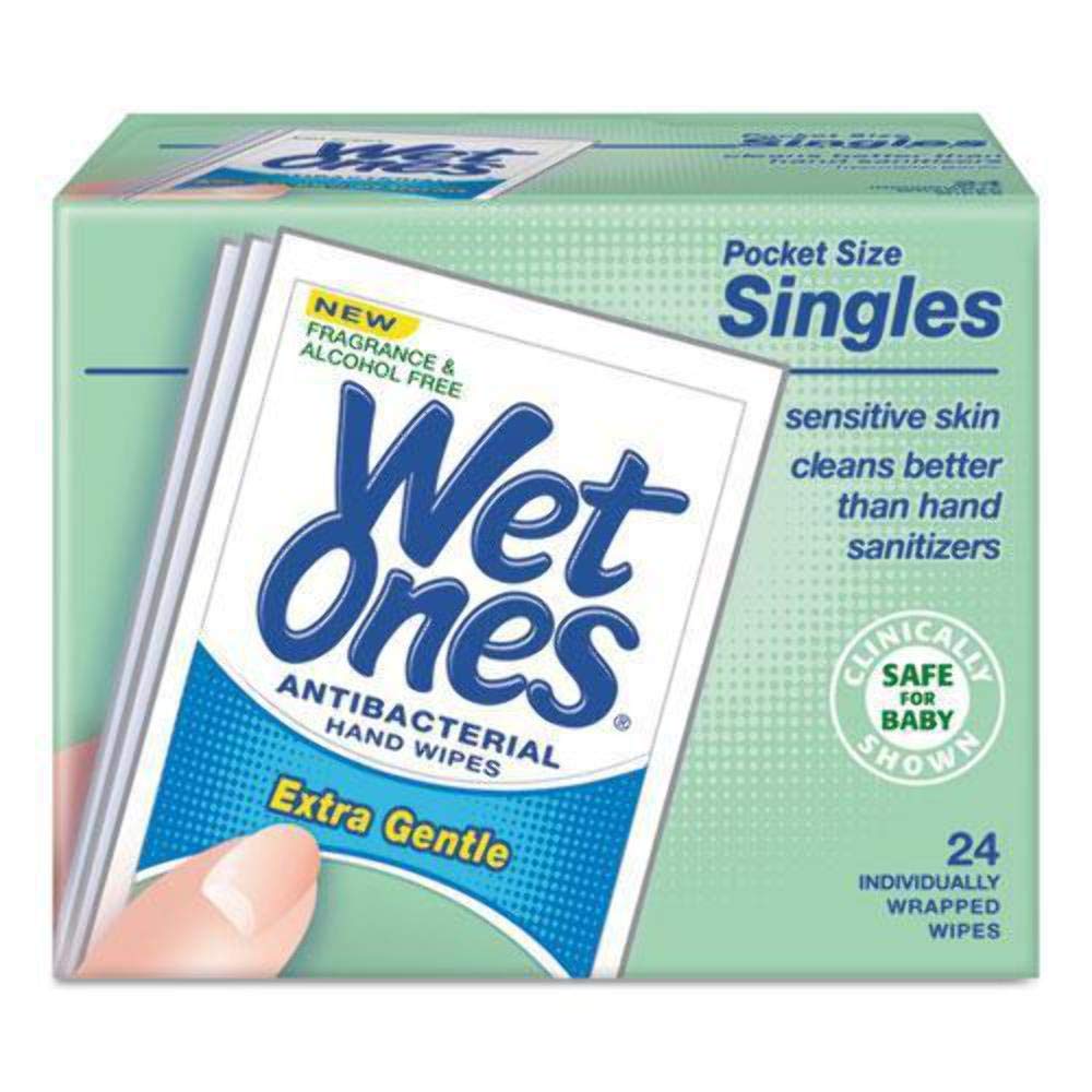 **WET ONES Sensitive Skin Hand Wipes – Extra Gentle, Fragrance & Alcohol-Free (24 Count) – Hypoallergenic for Babies & Adults, On-the-Go Cleanliness**