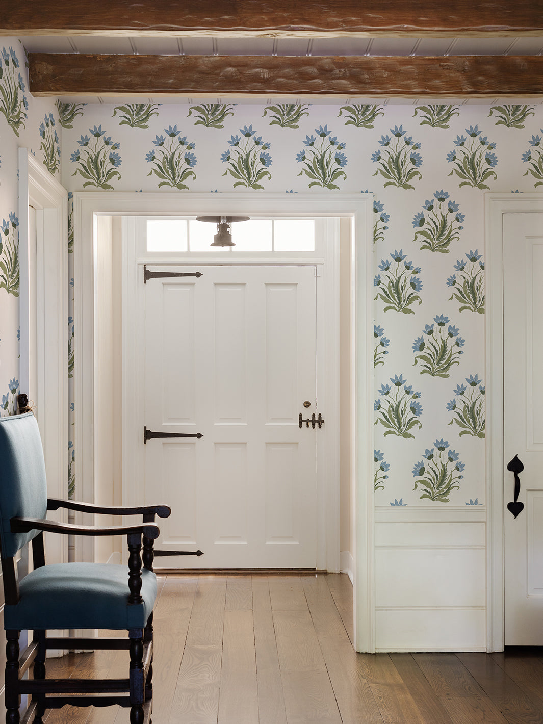 Nathan Turner Blue Green Hillhouse Block Print Large Wallpaper - Perfect for Living Room, Bedroom, and Home Office Decor