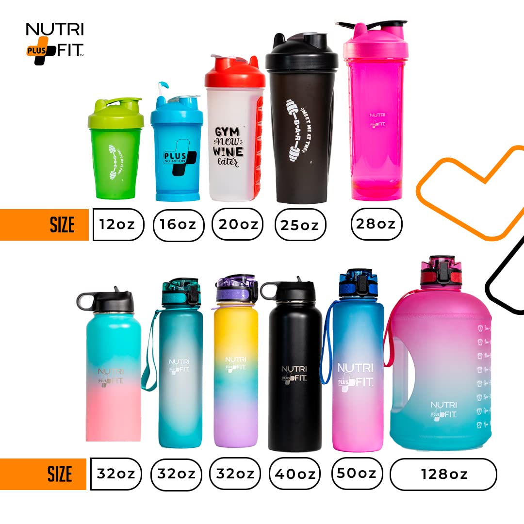 Nutrifit Blue 32oz Motivational Water Bottle with Time Marker - BPA Free Leak Proof Sports Water Bottle for Gym, Workout & Office Hydration - Perfect Fitness Gift for Men & Women