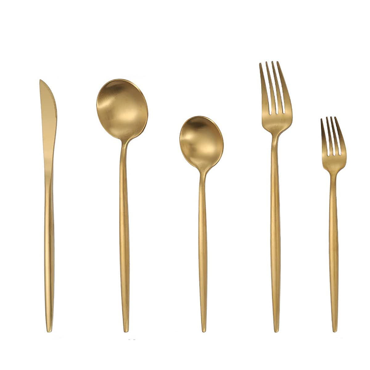 30-Piece Stainless Steel Flatware Set for 6 - Modern Square Cutlery Set with Mirror Polish (Includes Dinner Knives, Forks & Spoons) - Dishwasher Safe Gold Silverware - Perfect for Dinner Parties, Weddings & Everyday Dining