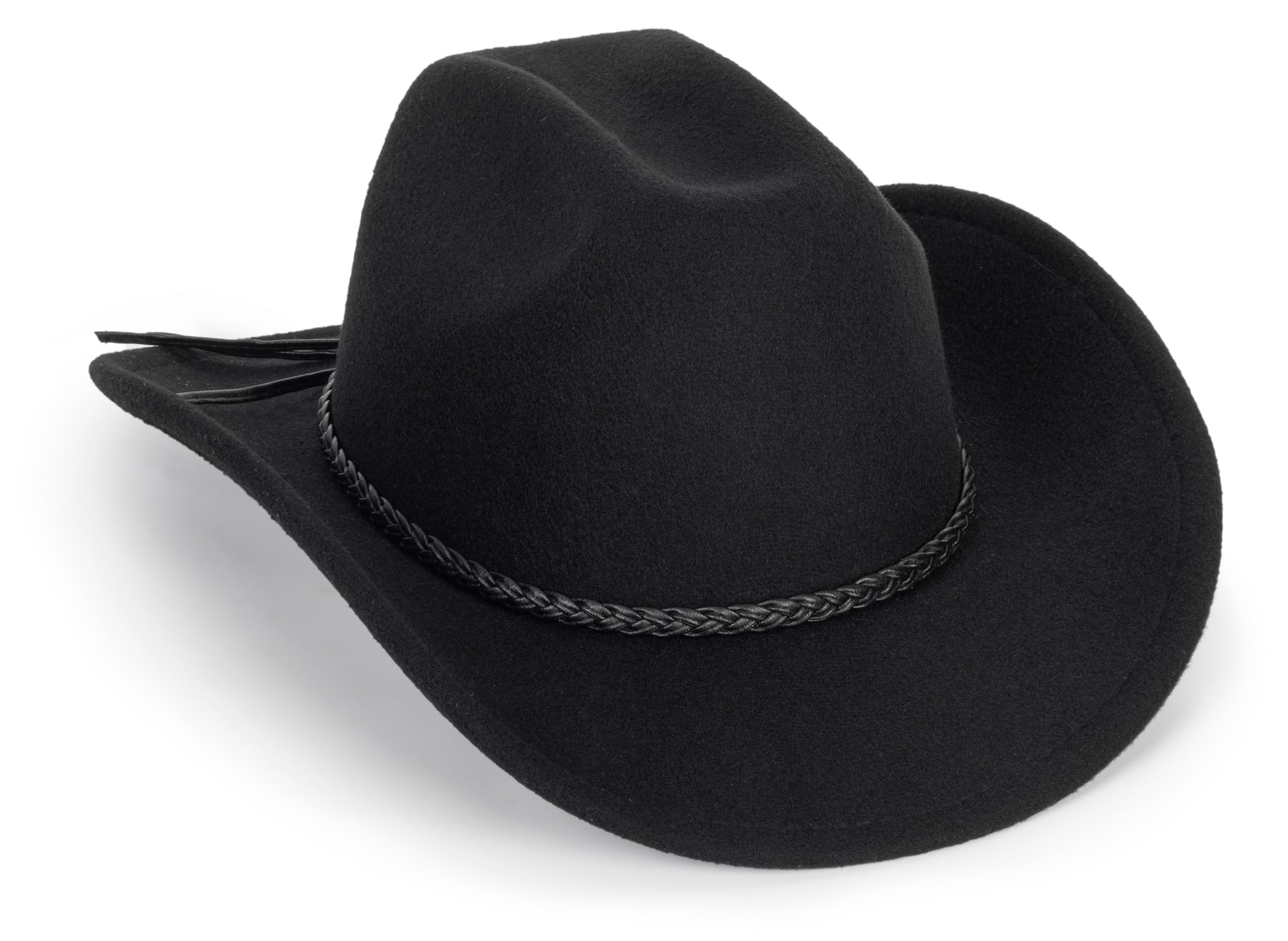 Classic Western Cowboy Hat for Women & Men - Wide Brim Felt Cowgirl Hat with Adjustable Belt - Perfect for Rodeo, Country Music Festivals & Outdoor Adventures