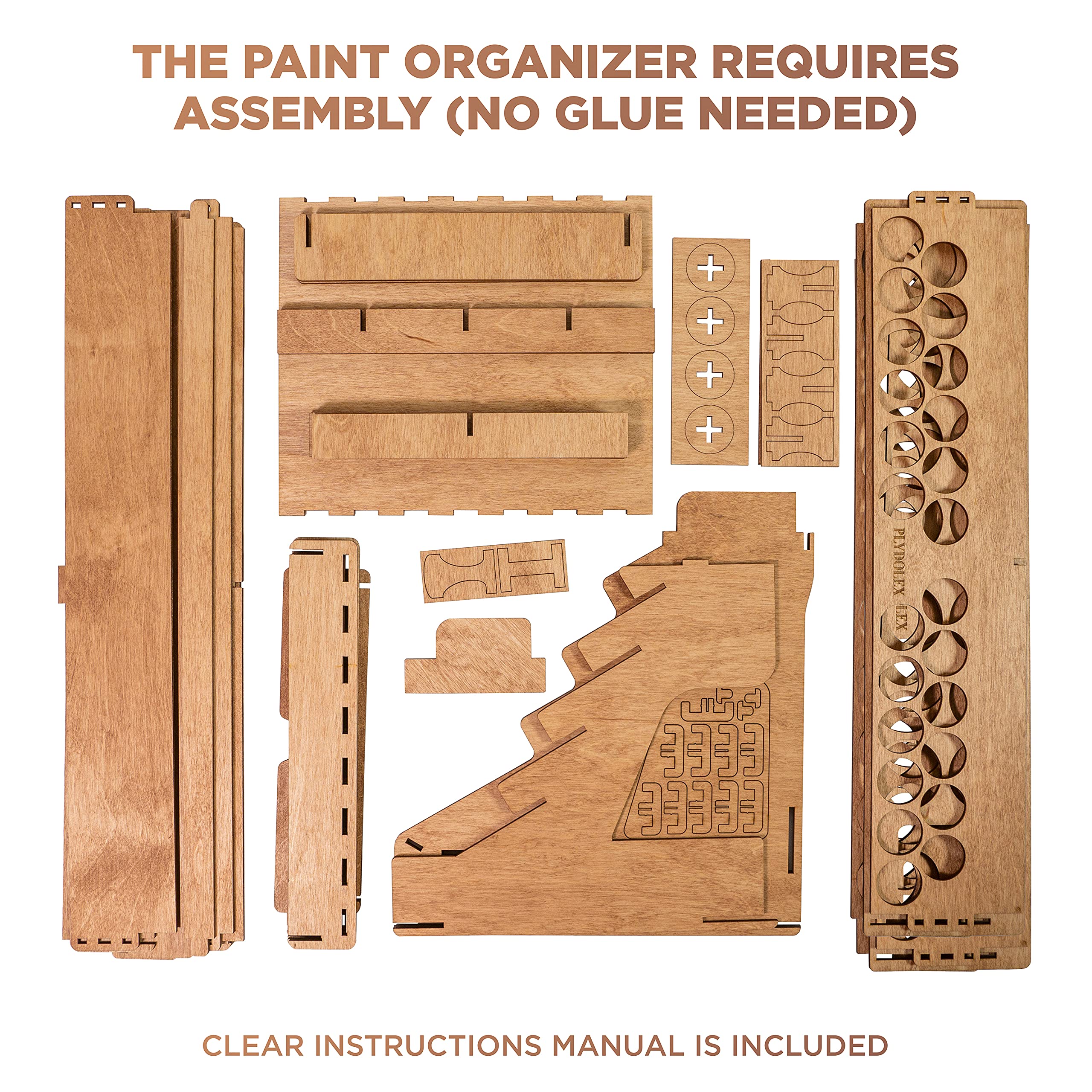 58-Hole Wooden Paint Storage Rack with 4 Mini Stands & Removable Shelf - Craft Paint Organizer for Miniature Paint Bottles - Perfect for Art Studios, DIY Projects & Hobby Paint Storage
