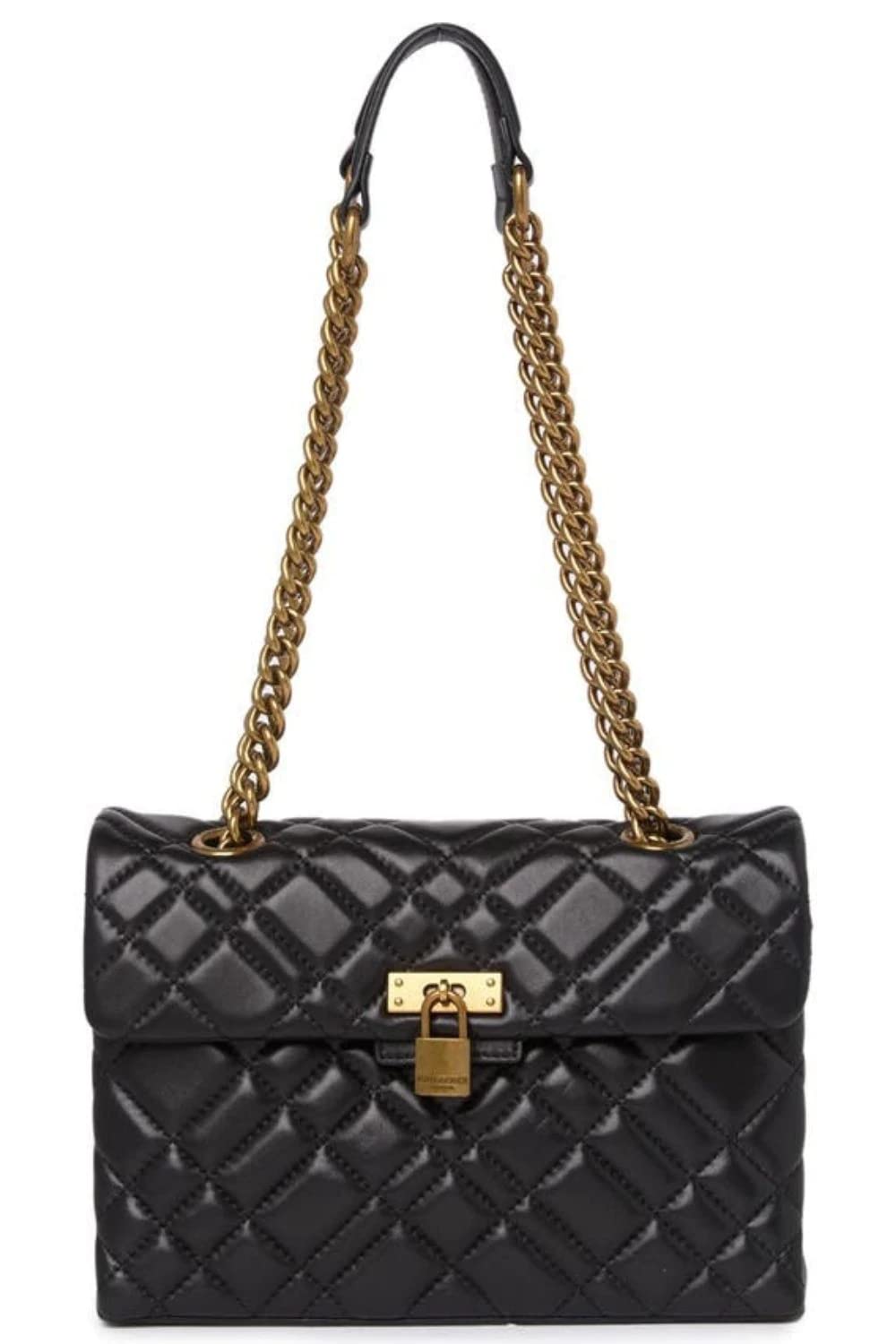 Kurt Geiger London Brixton Quilted Lock Bag - Stylish Designer Handbag for Women, Perfect for Work, Evening & Travel | Luxury Crossbody Purse with Secure Lock Closure