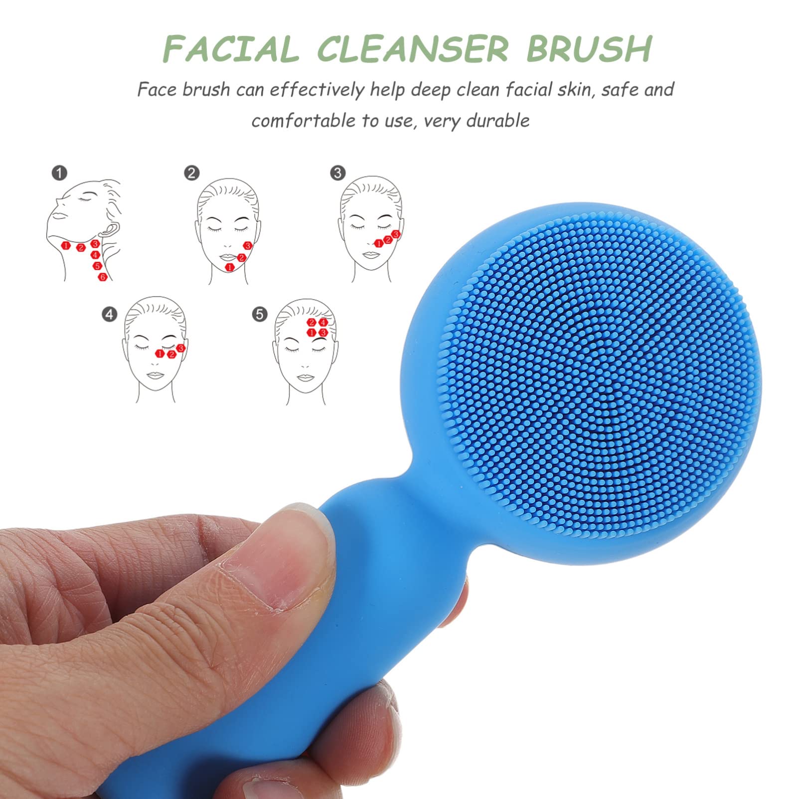 FRCOLOR 2-Pack Silicone Facial Cleansing Brush - Gentle Exfoliator & Scrubber for Deep Cleaning, Blackhead Removal & Skin Rejuvenation - Soft Manual Face Wash Brush for Women - Perfect for Daily Skincare Routine & Spa-Like Facial Massage at Home