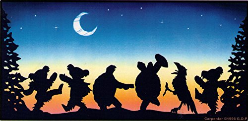 Moondance Dancing Bears, Terrapins & Crow Moonlight Decal – 7.75x3.75 Inch Window Sticker for Cars, Laptops, Home Decor