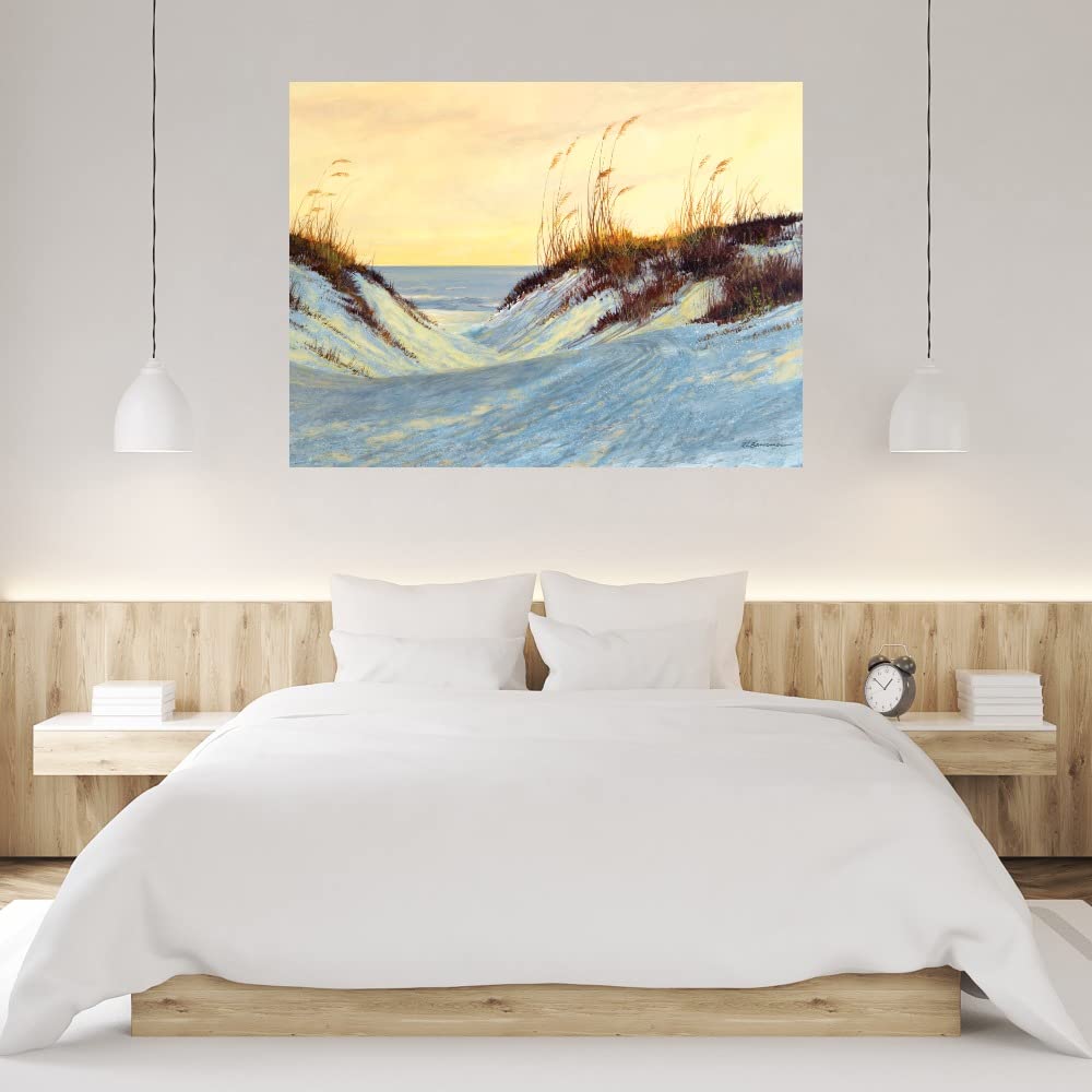 Roger Bansemer Dune Blush Fine Art Canvas Wall Decor - 32x24 Inches Ready to Hang Painting for Living Room, Bedroom, Bathroom, Kitchen, Office, Bar & Dining Room - Coastal & Boho Home Decor