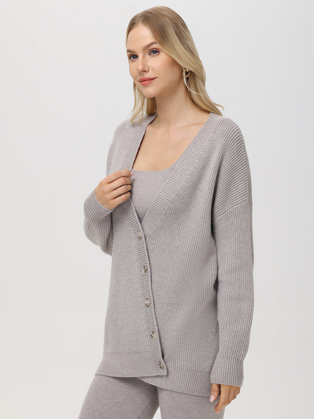 Evelyn Asymmetrical Luxe Oversized Cardigan for Women | Soft Chunky Knit Open Front Sweater | Cozy Fall Winter Layering Outfit