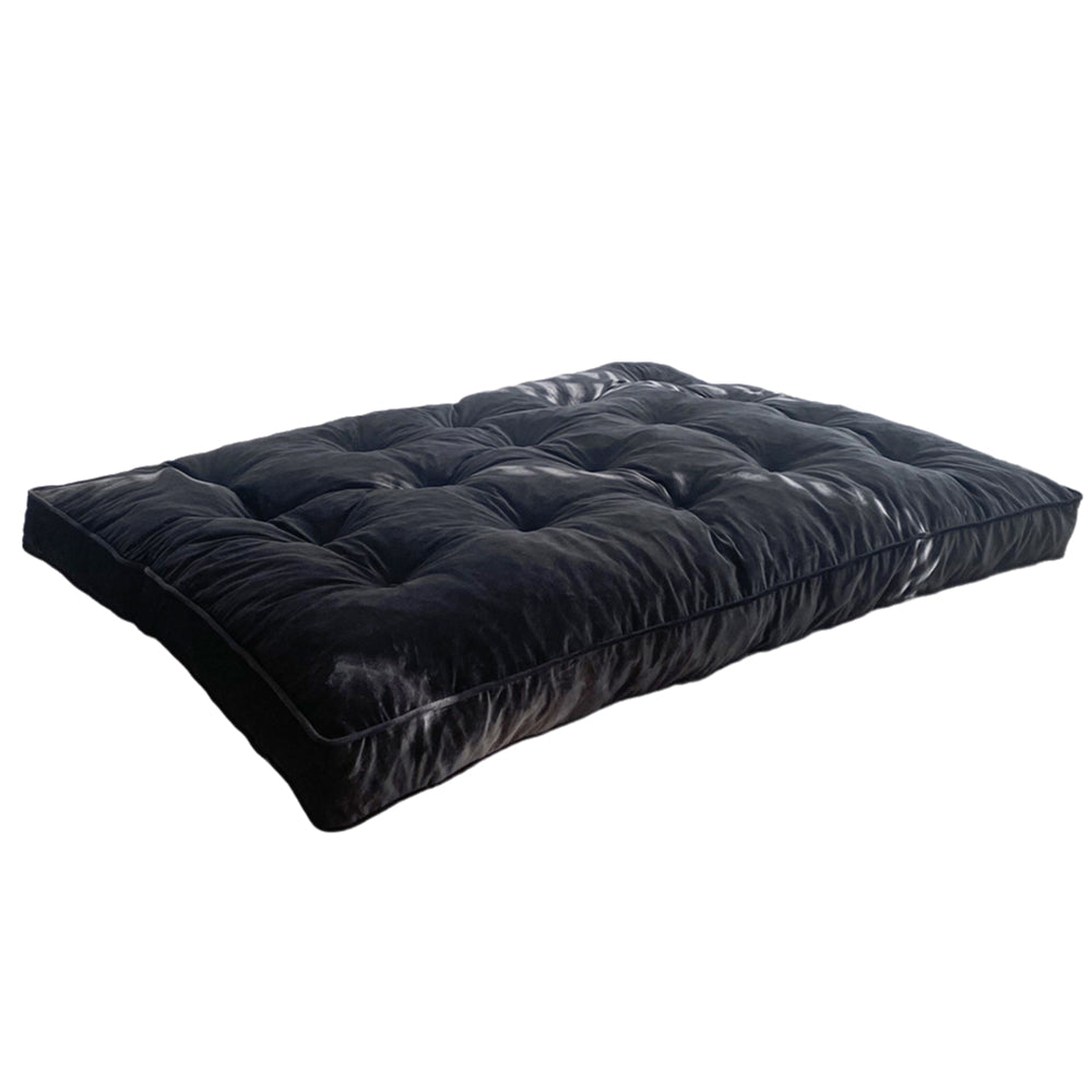 MAXYOYO 6-Inch Thick Velvet Futon Mattress for Sofa Couch Bed - Comfortable & Supportive Sleeper Mattress for Adults (Black) - Perfect for Small Spaces, Guest Rooms & Dorm Rooms