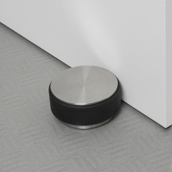Premium Stainless Steel Door Stopper - Heavy Duty Small Door Wedge for Home, Office & Hotel - Non-Slip Floor Protector for Sliding Doors & Hardwood Floors