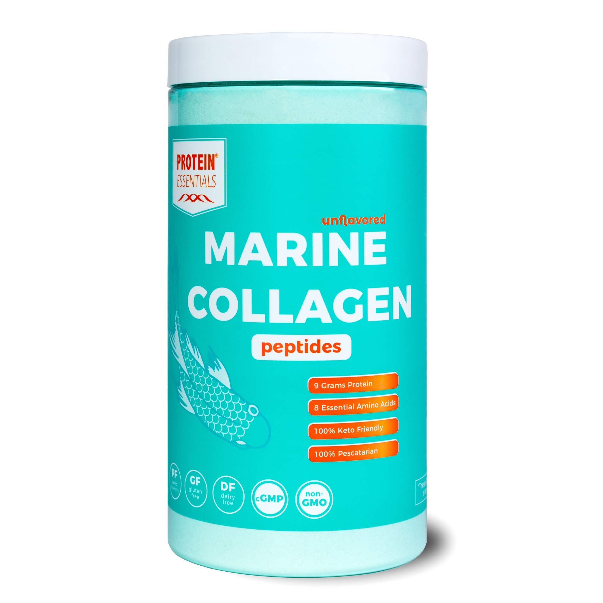 Premium Marine Collagen Peptides Powder (10.6oz) - Hydrolyzed Whitefish Collagen with 9g Protein & 18 Amino Acids - Supports Joint Health, Skin Elasticity, Hair Growth & Nail Strength - Unflavored Protein Supplement for Smoothies, Coffee & Baking