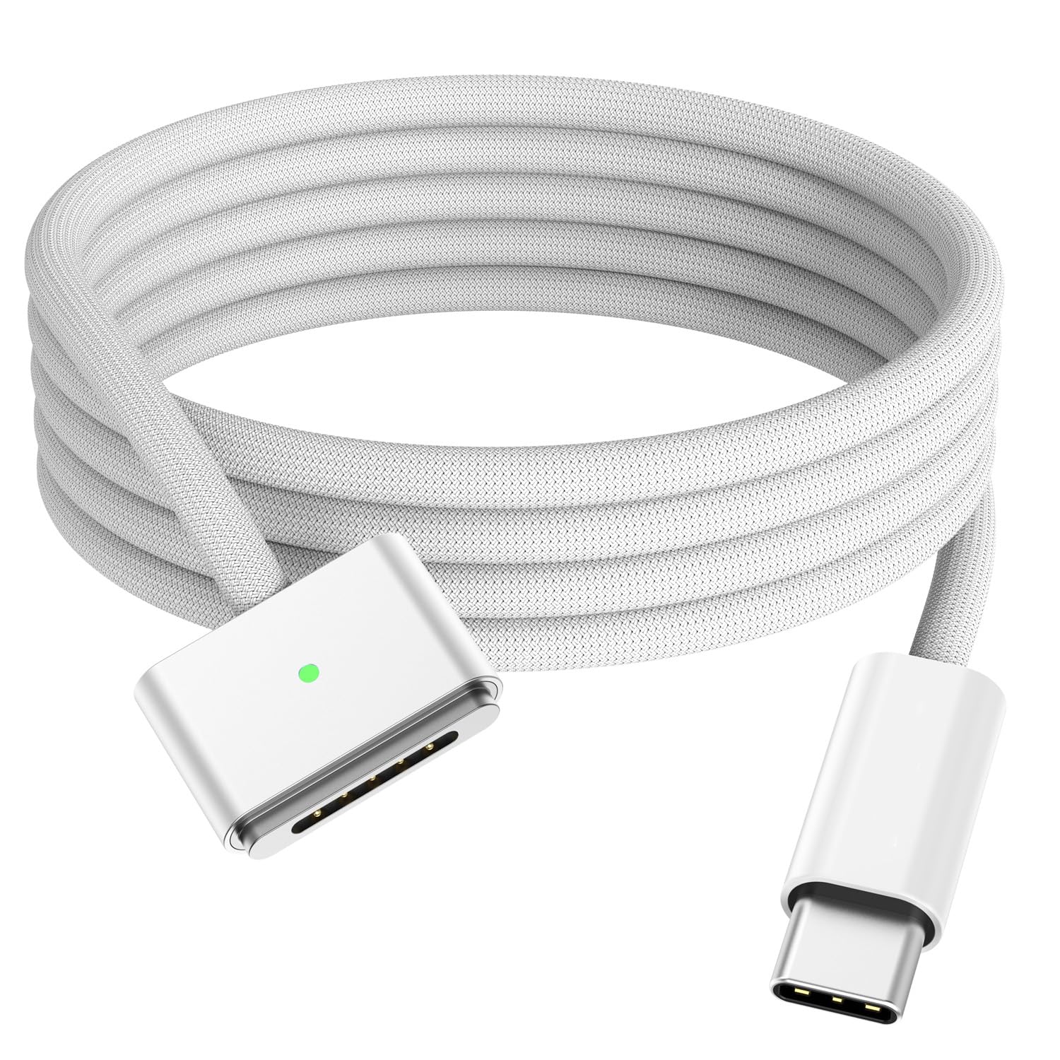 Amavasion 140W USB-C to Magnetic 3 Fast Charging Cable - 6.6ft Nylon Braided Charger Cord for MacBook Pro 14