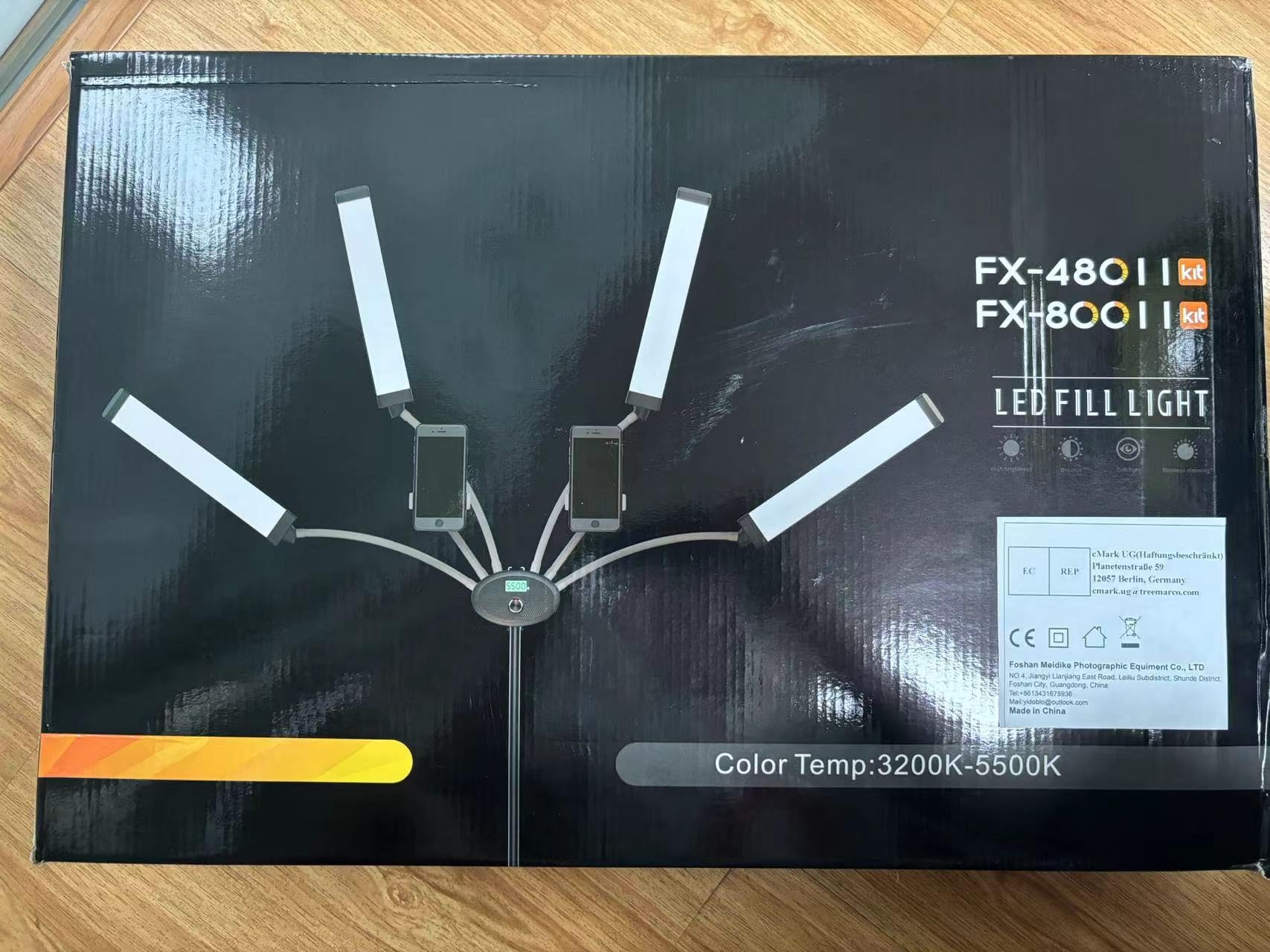 Yidoblo 50W Foldable LED Ring Light with Adjustable Color Temperature 3200K-5500K, USB Charging Port, Tripod Stand & Batteries - Perfect for YouTube Videos, Makeup Tutorials, Photography, and Studio Lighting