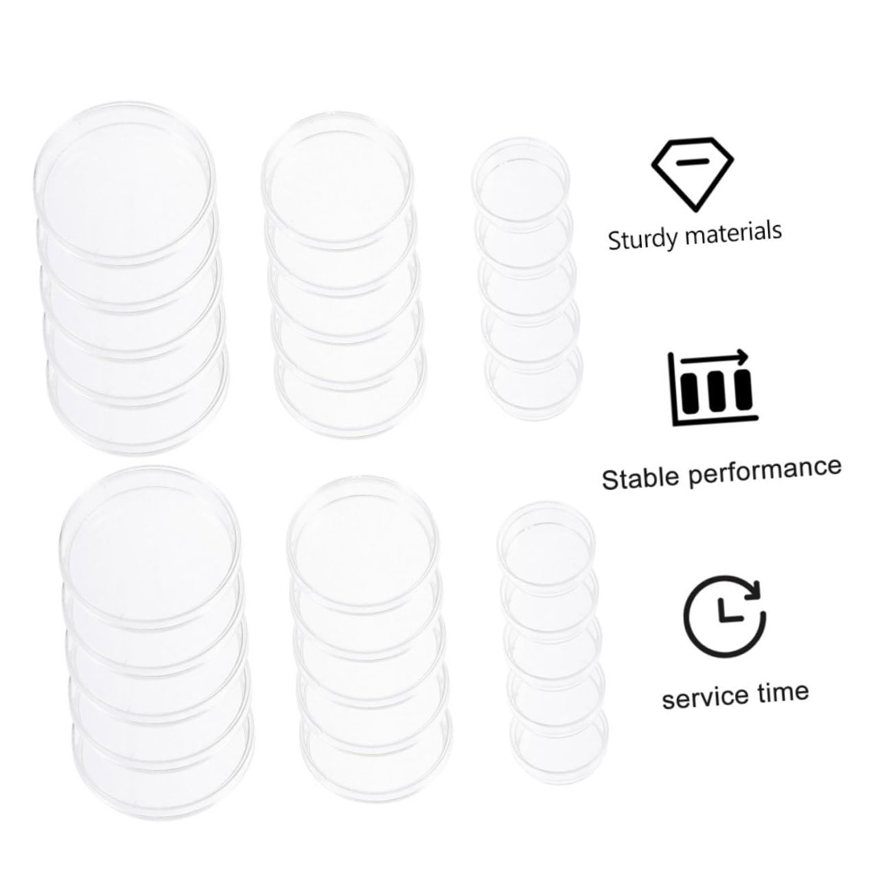 30pcs Plastic Petri Dishes for Cell Culture, Tissue Culture - Lab-Grade Sterile Disposable Culture Dishes for Microbiology, Biology Experiments & Scientific Research