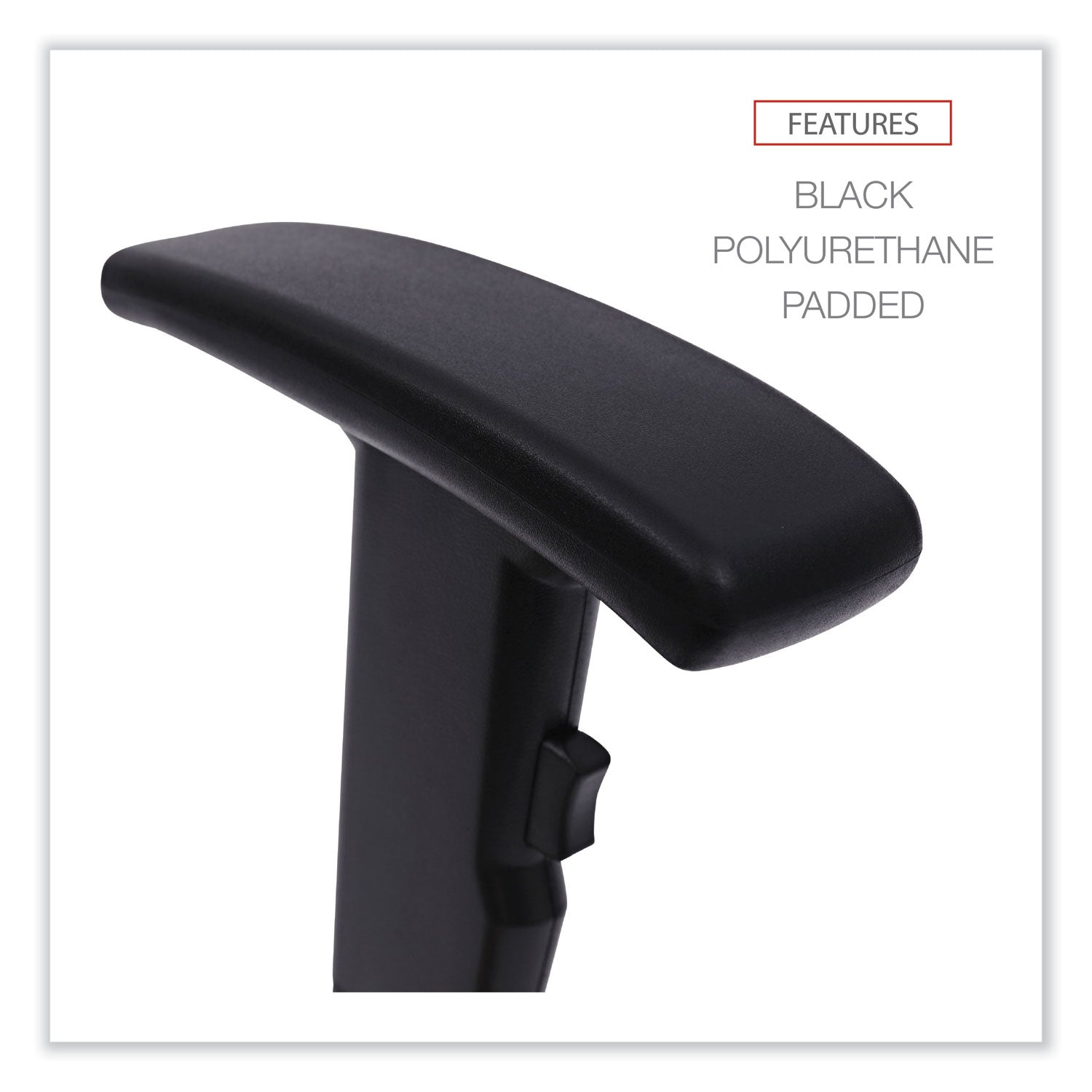 Alera® Adjustable T Arms for Alera Essentia & Interval Series Office Chairs - Black (2-Pack) - Ergonomic Support for Home & Office Workspaces