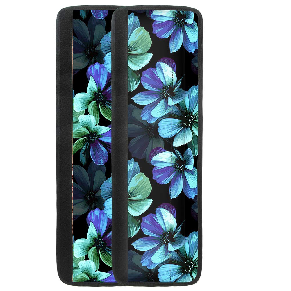 KUIFORTI Blue Hibiscus Floral Refrigerator Door Handle Cover - Anti-Skid Kitchen Appliance Protector for Fridge & Oven - Prevents Fingerprints & Food Stains - Perfect for Modern Kitchens & Home Decor