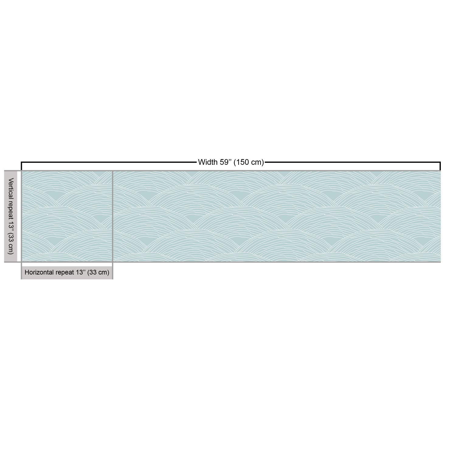 Ambesonne Fish Scale Fabric by The Yard - Hand Drawn Doodle Style Wavy Lines Pastel Abstract Pattern | Decorative Upholstery Fabric for Sofa, Curtains & Home Decor | 10 Yards Pale Blue Grey White | Perfect for DIY Projects & Bohemian Interior Design