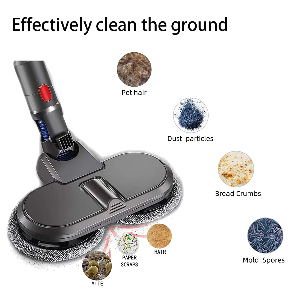 Dyson V15 V11 V10 V8 V7 Cordless Vacuum Electric Mop Head Replacement Kit - Includes 5 Washable Mop Pads & 1 Water Tank - Perfect for Hardwood Floors, Tile & Laminate Cleaning