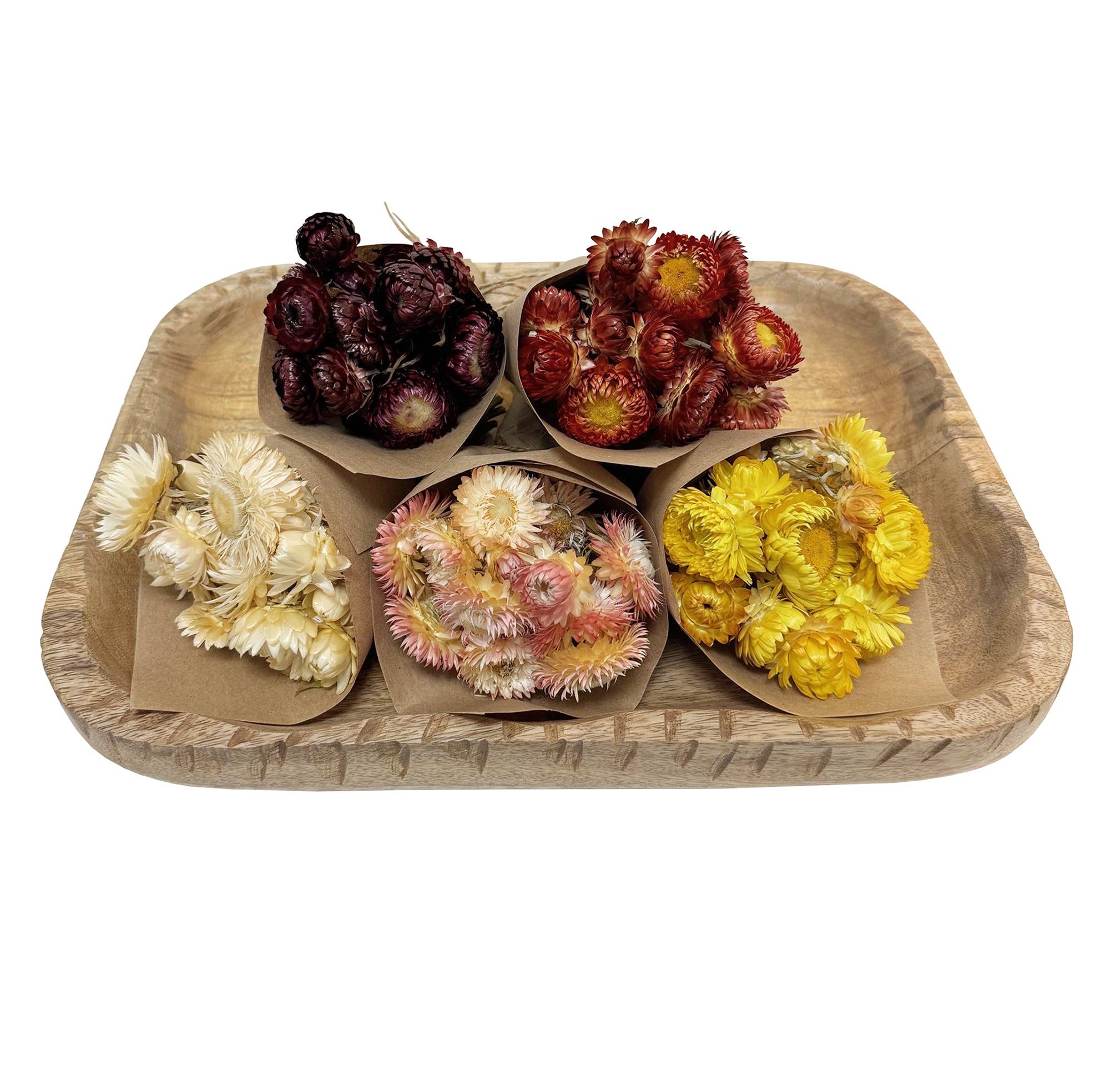 Andaluca MINI Strawflower Bundle - Yellow Dried Flowers for Home Decor, Wedding Bouquets, DIY Crafts & Gift Wrapping | Natural Floral Arrangement Supplies