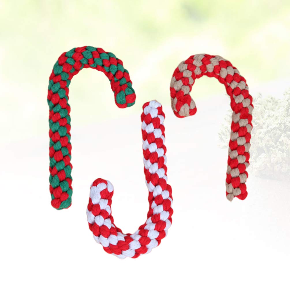 3pcs Interactive Dog Toys & Cat Scratching Toys - Puppy Teething, Cat Oral Cleaning, Squeak Toys for Christmas - Dog Cotton Bite Toys & Candy Bar for Training, Playtime, and Pet Enrichment