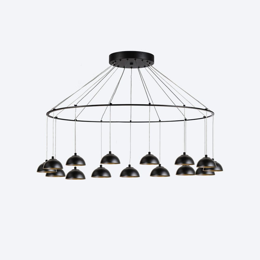 ZORO Round 15 LED Pendant Light with Yosh Shade - Dimmable Modern Ceiling Fixture for Dining Room, Kitchen Island & Bedroom Lighting
