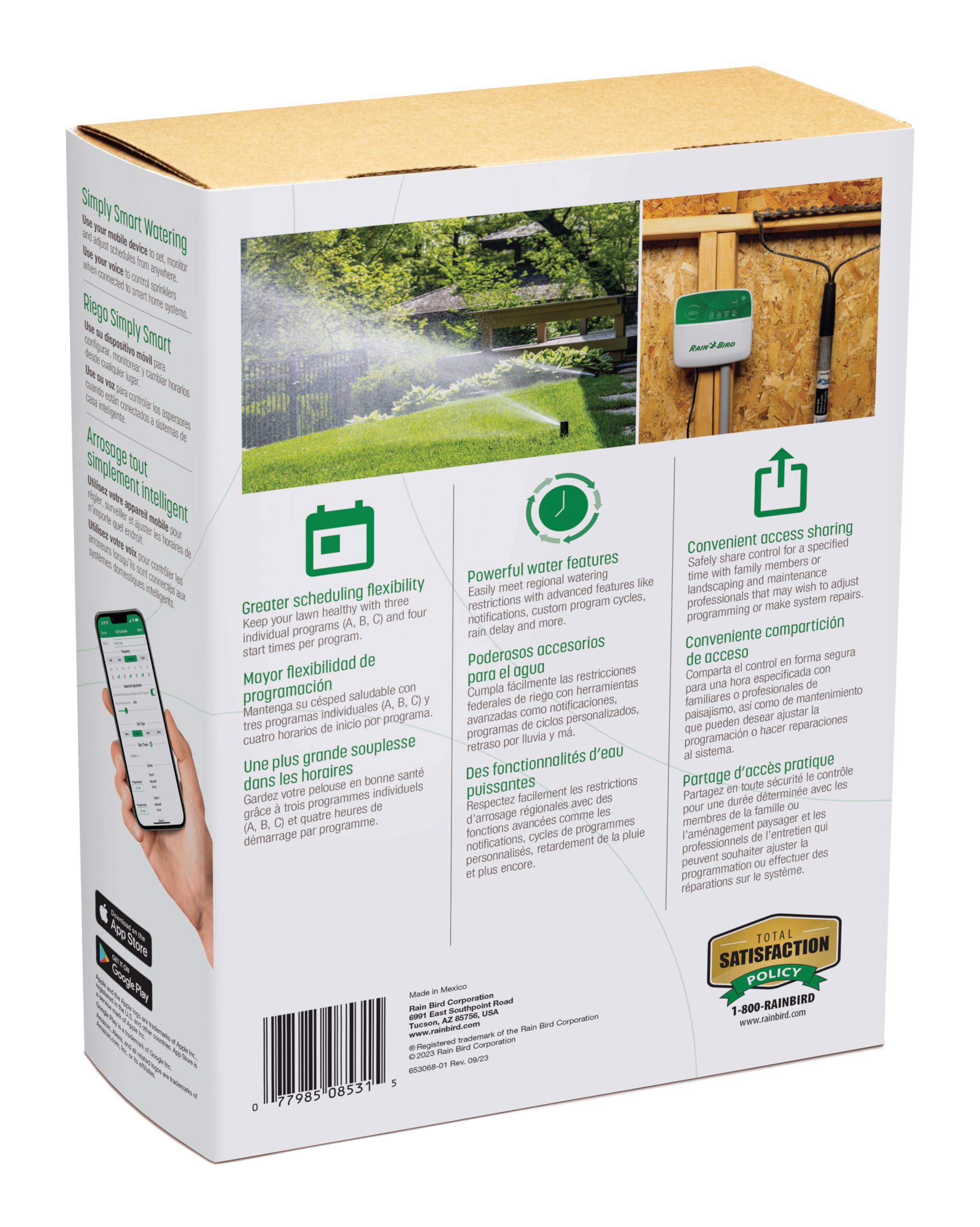 Rain Bird ARC6 Smart WiFi Irrigation Controller - 6-Zone Indoor Water Timer with Alexa & App Control | EPA WaterSense Certified for Water Savings | Perfect for Home Gardens, Lawns & Indoor Plants
