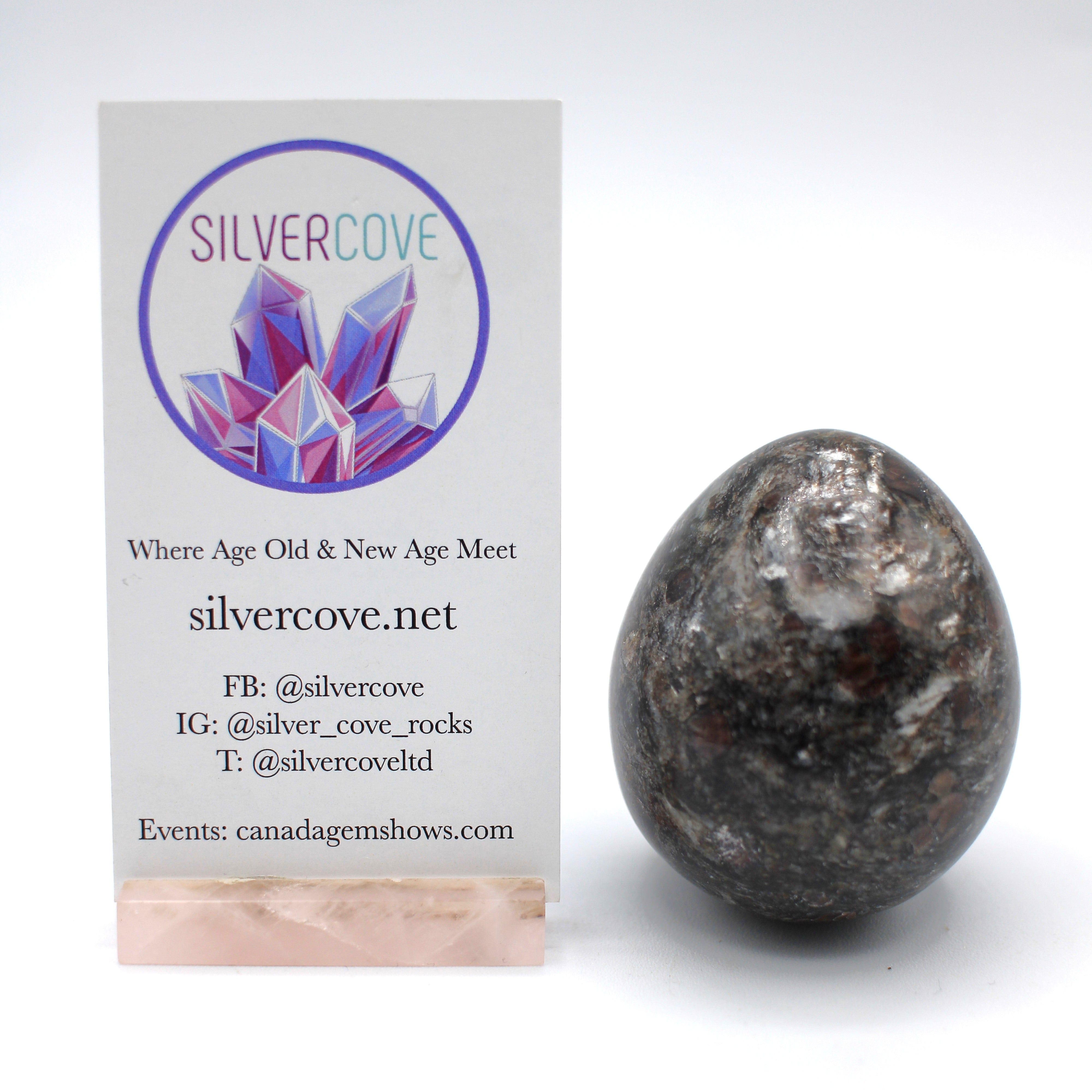 Natural Canadian Staurolite Garnet Mica Schist Egg - Unique Healing Crystal for Meditation, Reiki & Home Decor