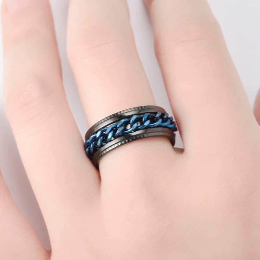 8mm 316L Stainless Steel Center Chain Ring Spinning Ring - Classic Creative Bottle Opener for Beer, Wine & Soda - Perfect for Parties, Camping & Home Bar Accessories