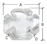 CRL 4-Way Heavy Duty Acrylic Glass Connector for 3/8