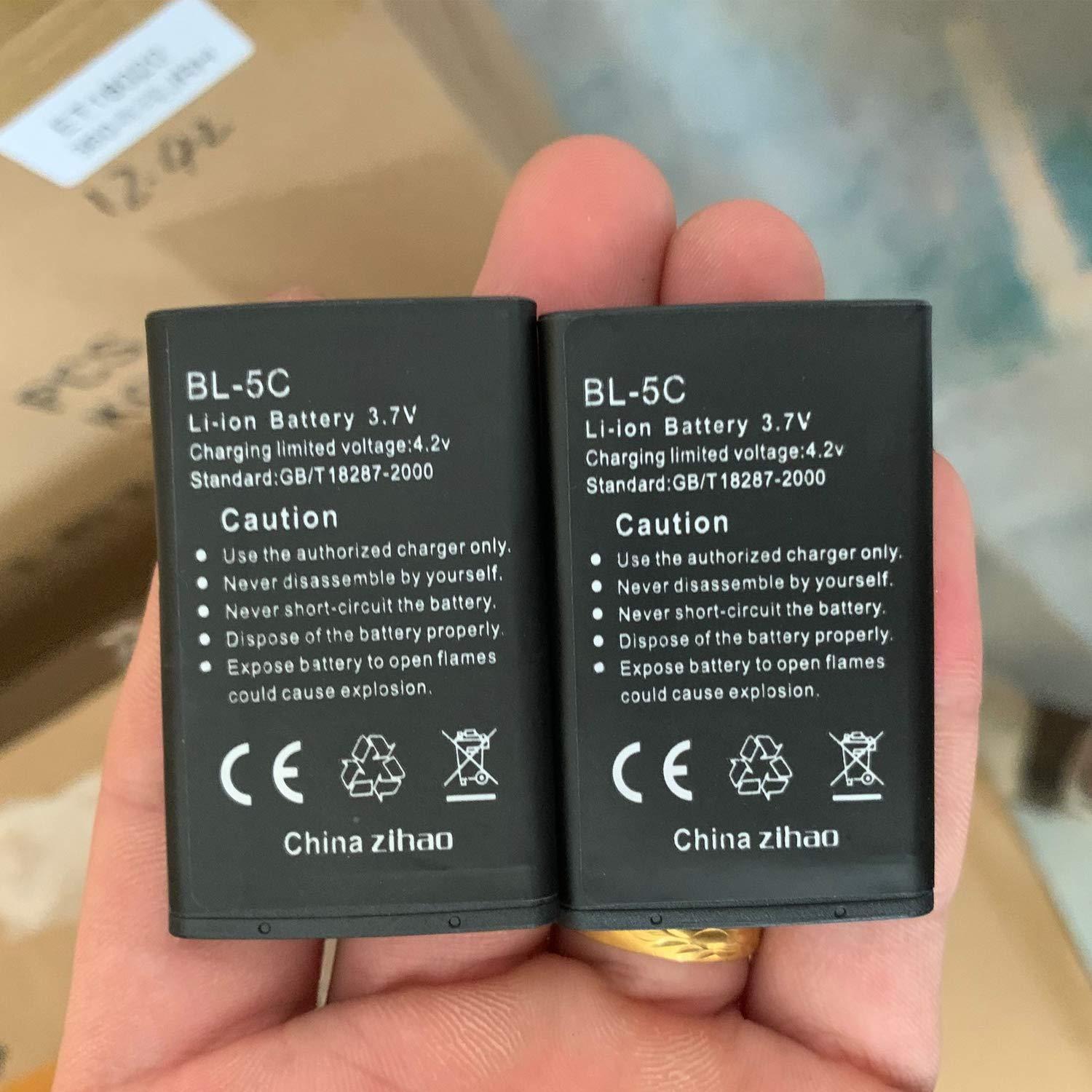 BL-5C 3.7V 1050mAh Rechargeable Li-ion Battery with Current Protection - Compatible with Gameboy Handheld Console, Household Radios & More (1 Pack, Black) | Perfect for Gaming, Emergency Power & Portable Electronics