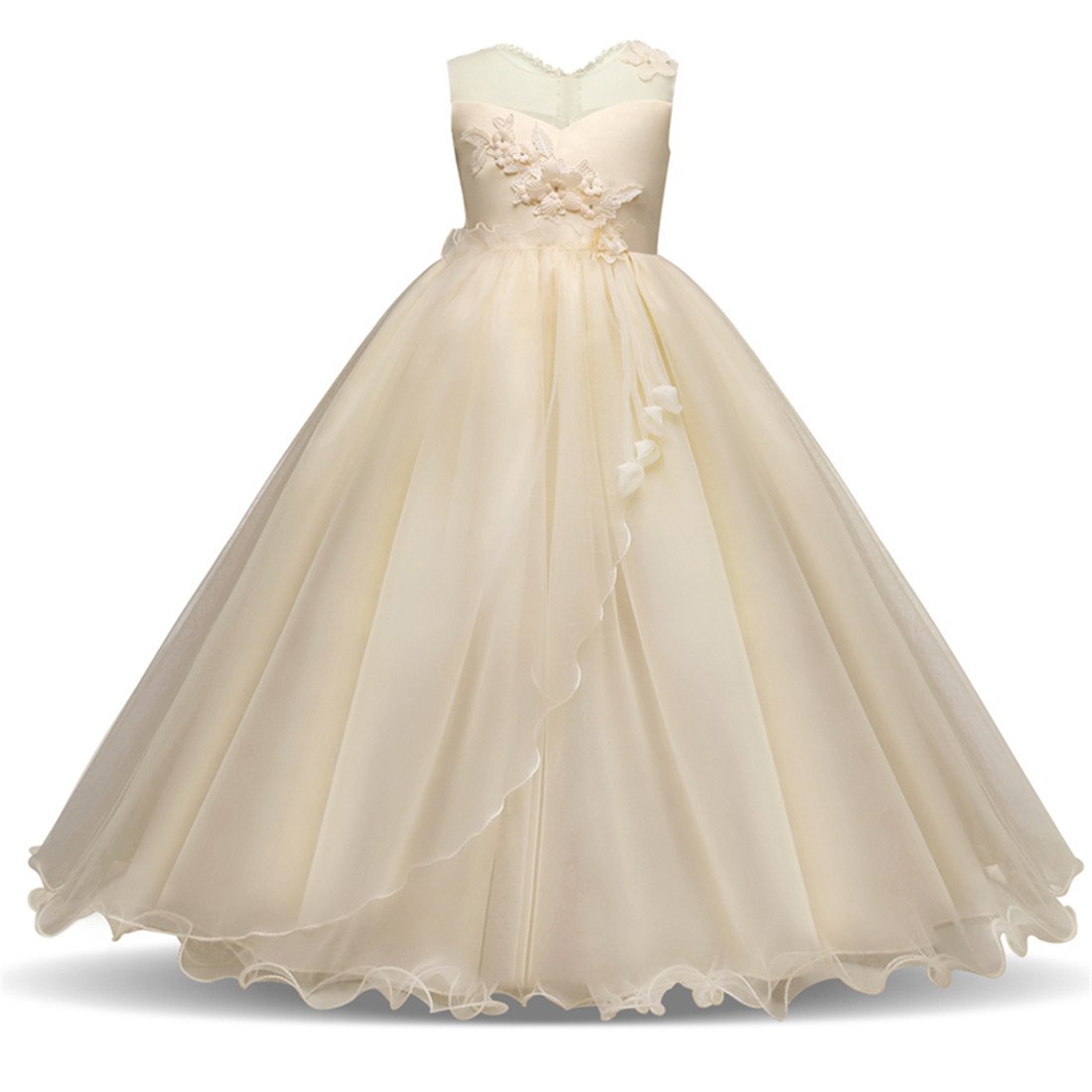 KISSOURBABY Girls Formal Dresses for Wedding Party Graduation Ages 5-16 | Elegant Flower Girl & Special Occasion Dresses for Birthday Pageant & Ceremonies