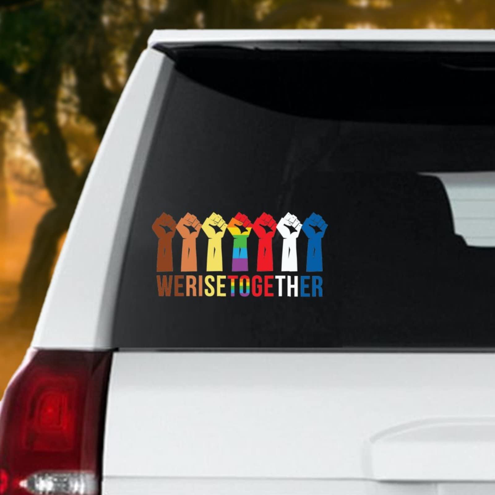 LGBTQ Pride Car Decals - Rainbow Equality Vinyl Stickers for Cars, Trucks, Windows & Laptops - Support Gay, Lesbian & LGBTQ+ Rights - Waterproof Funny Bumper Stickers for Pride Month & Everyday Use