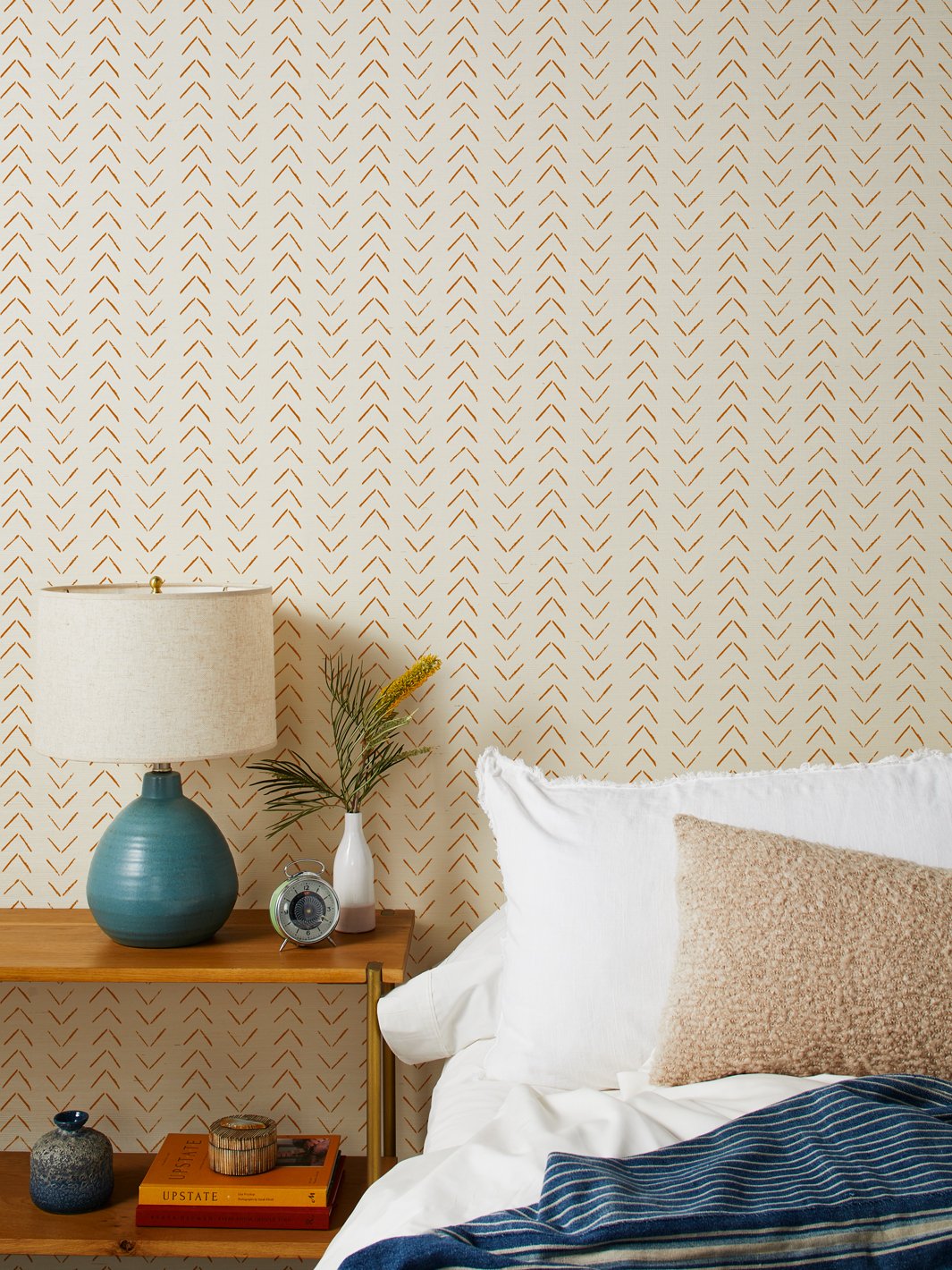 Nathan Turner Terracotta Grasscloth Wallpaper - Premium Handmade Arrows Design for Living Room, Bedroom & Dining Room Decor