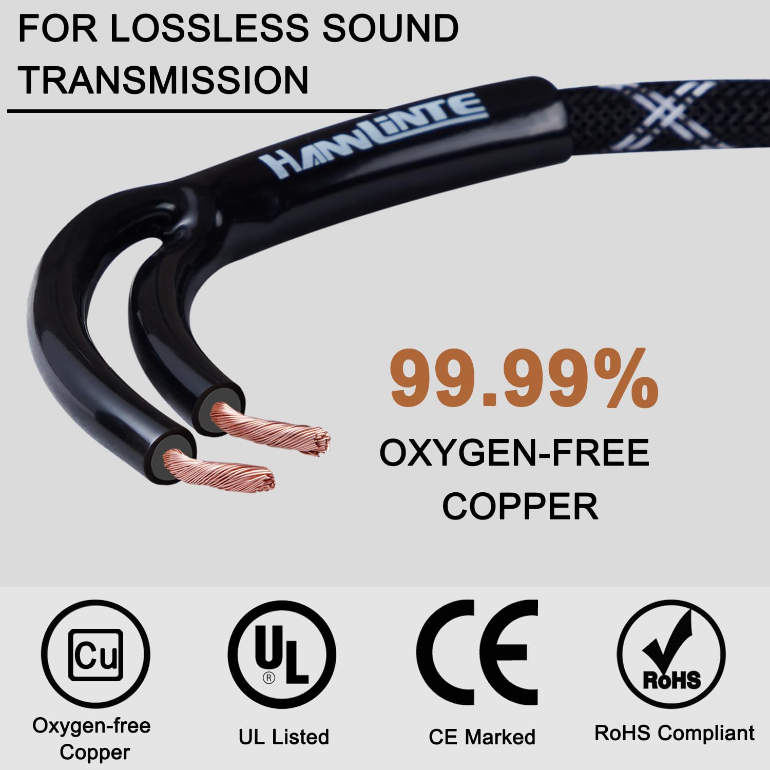 12AWG Premium Heavy Duty Braided Speaker Wire - 3 Feet Oxygen-Free Copper Cable with Gold Plated Banana Plugs (1 Pack, Black, CL2 Rated) - Perfect for Home Theater, Surround Sound Systems & Professional Audio Setups
