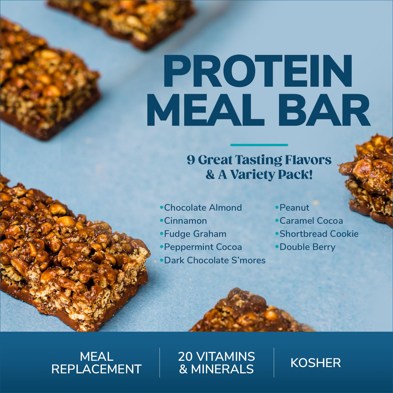 WonderSlim Cinnamon Protein Bar - 15g Protein, 20 Vitamins & Minerals, Gluten Free Meal Replacement (7 Count) - Perfect for Weight Loss, Post-Workout Recovery & Healthy Snacking On-The-Go