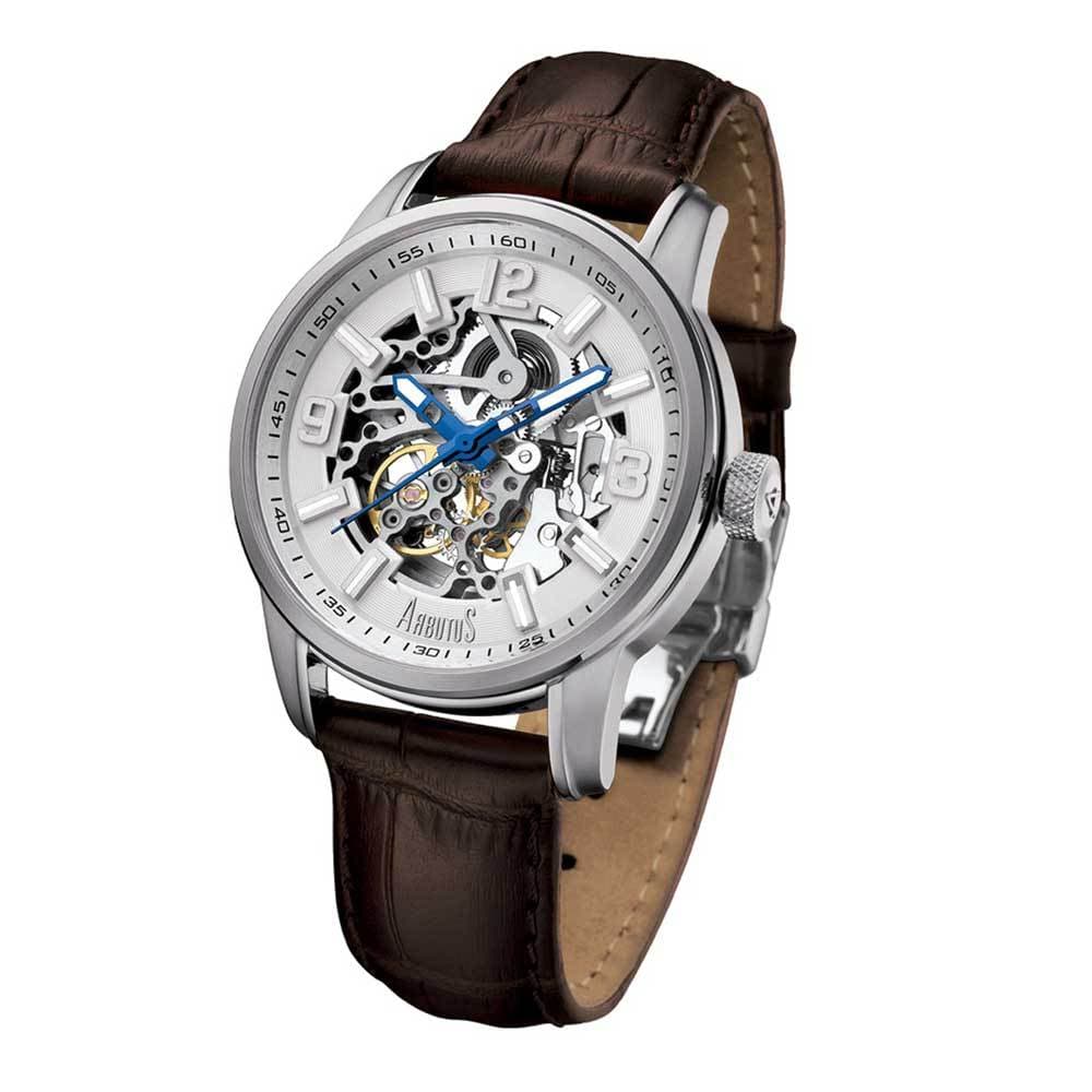 ARBUTUS CLASSIC SKELETON AR904SWF Men's Stainless Steel Watch - Waterproof Analog Wristwatch for Business, Casual & Formal Occasions
