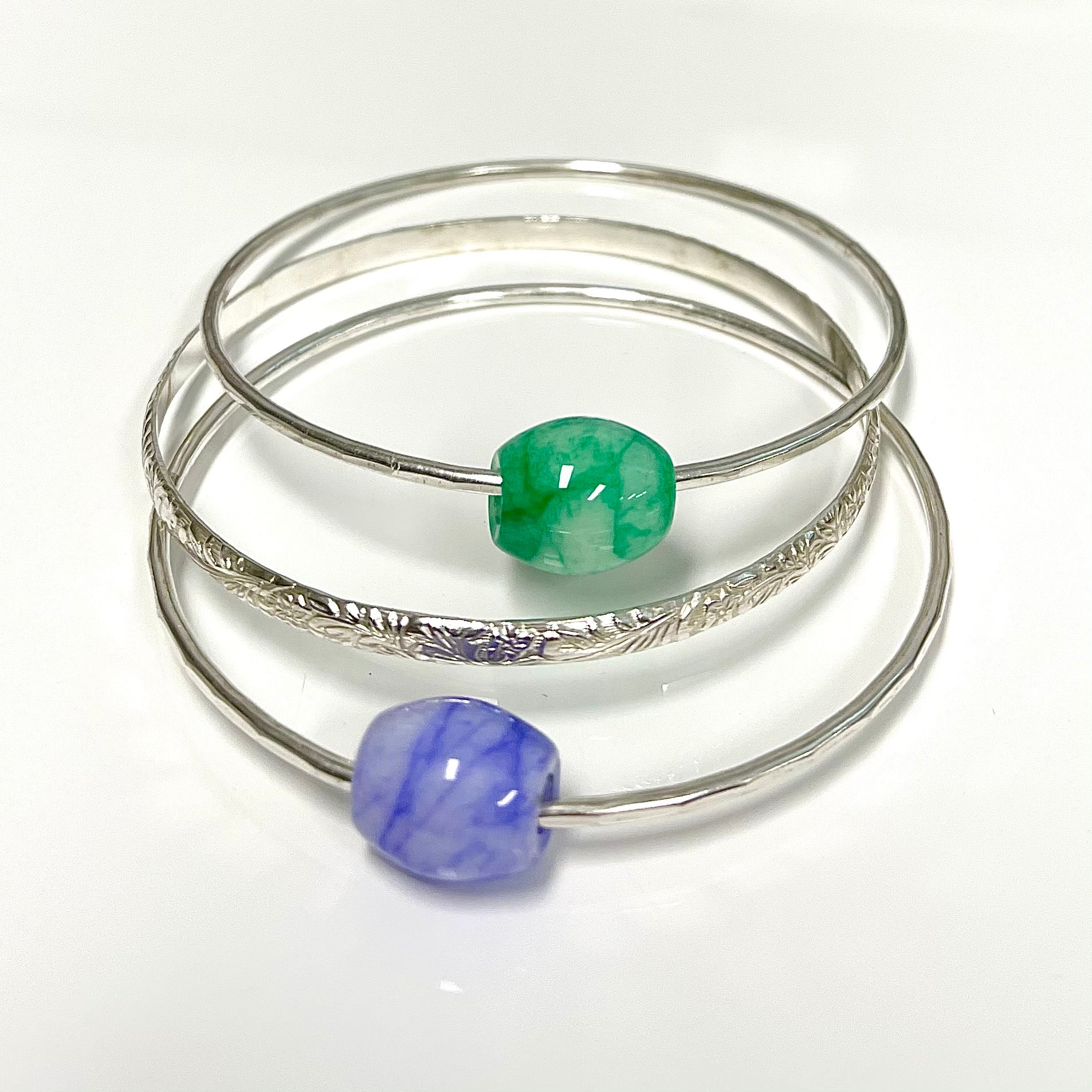KEIKE Lavender Jade Bead Bangle Bracelet (B549) - Elegant Handmade Jewelry for Women, Perfect for Weddings, Parties & Daily Wear