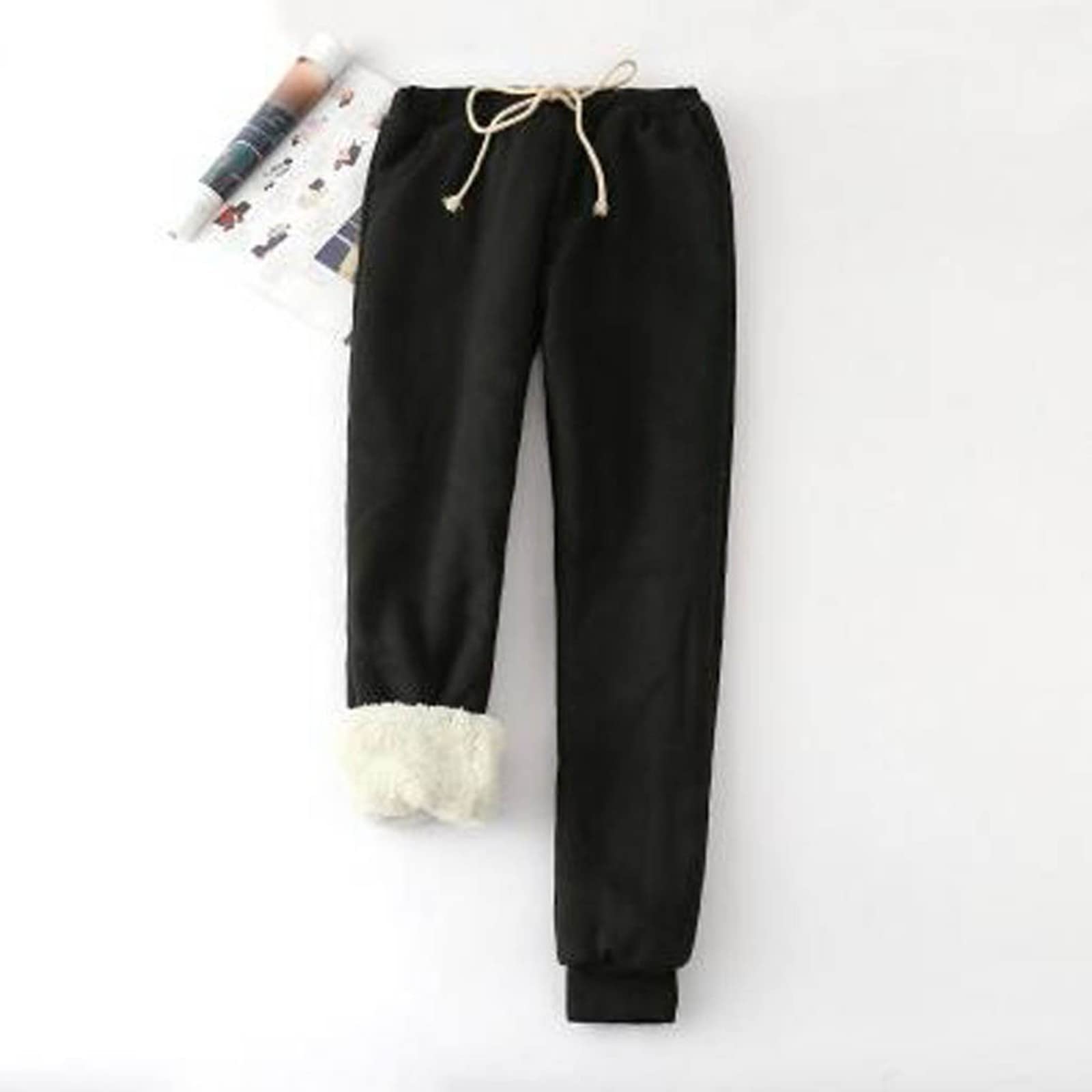 Cozy Women's Fuzzy Pajama Set - 2 Piece Long Sleeve Crewneck & Elastic Waist Plush Pants Lounge Wear for Winter Nights & Relaxing at Home